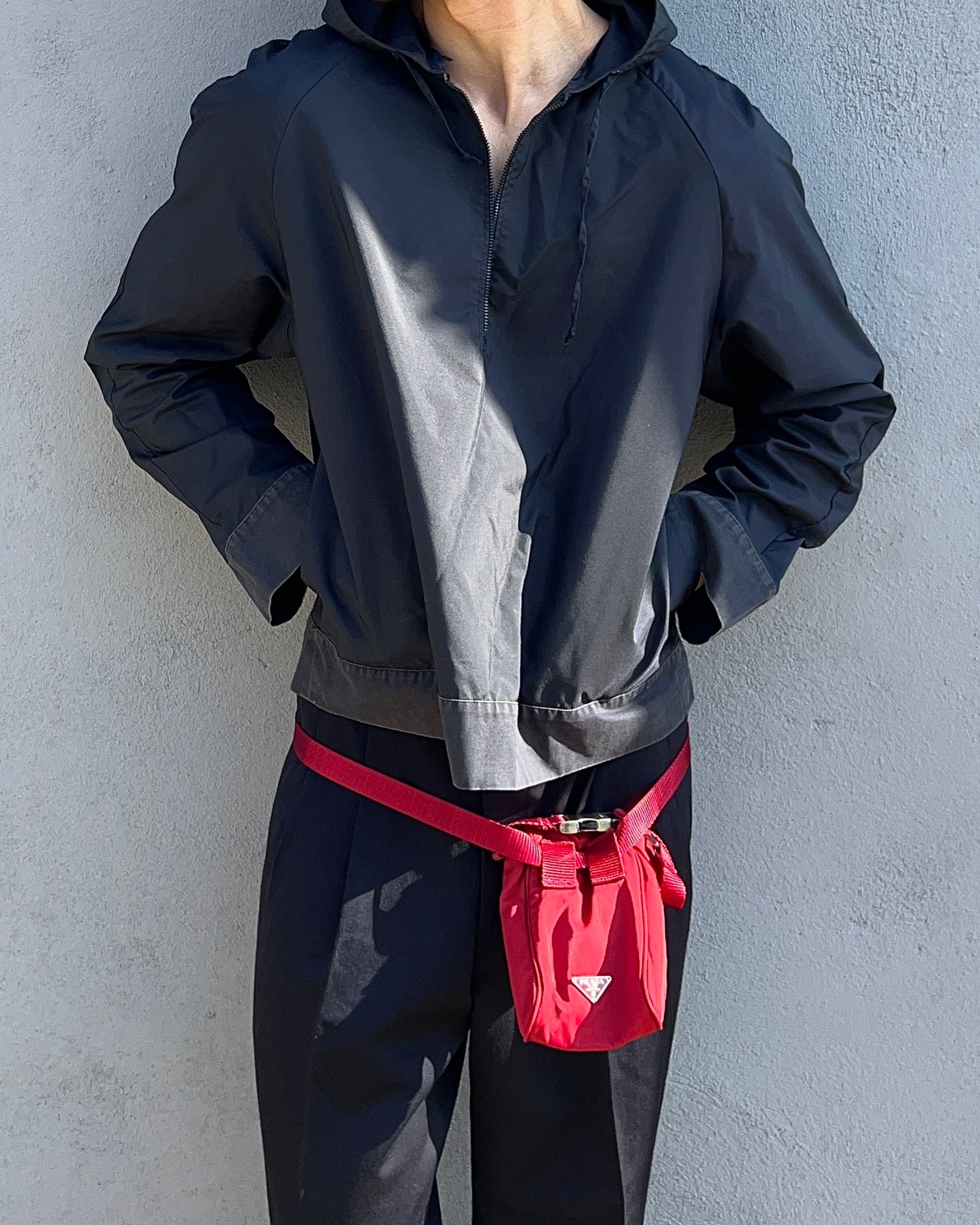 Miu Miu 1990s 1/4 Zip Tech Nylon Anorak - Size S