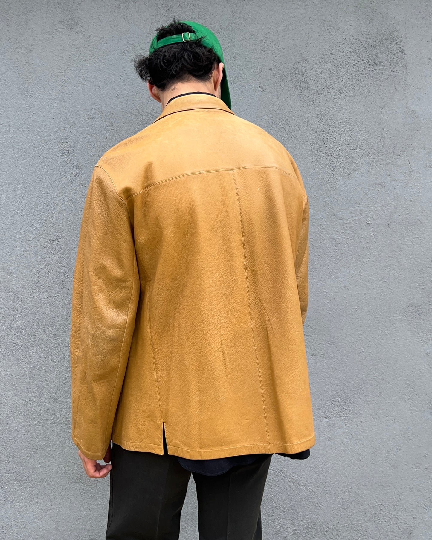 Prada Mainline AW2003 Tan Leather Jacket - Size M