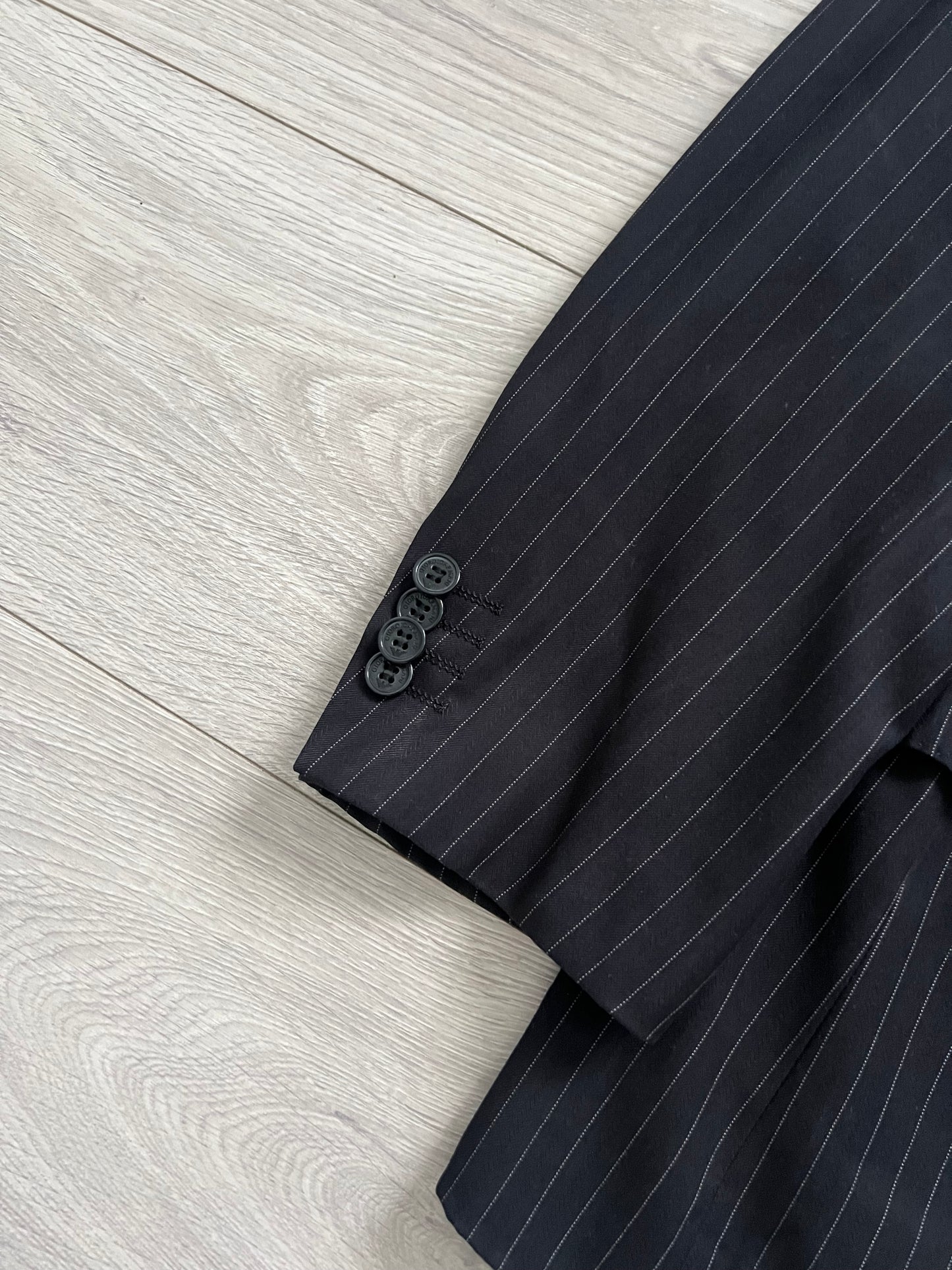 Armani 1990s Striped Pleated Relaxed Suit - Size S Jacket / 30" Waist