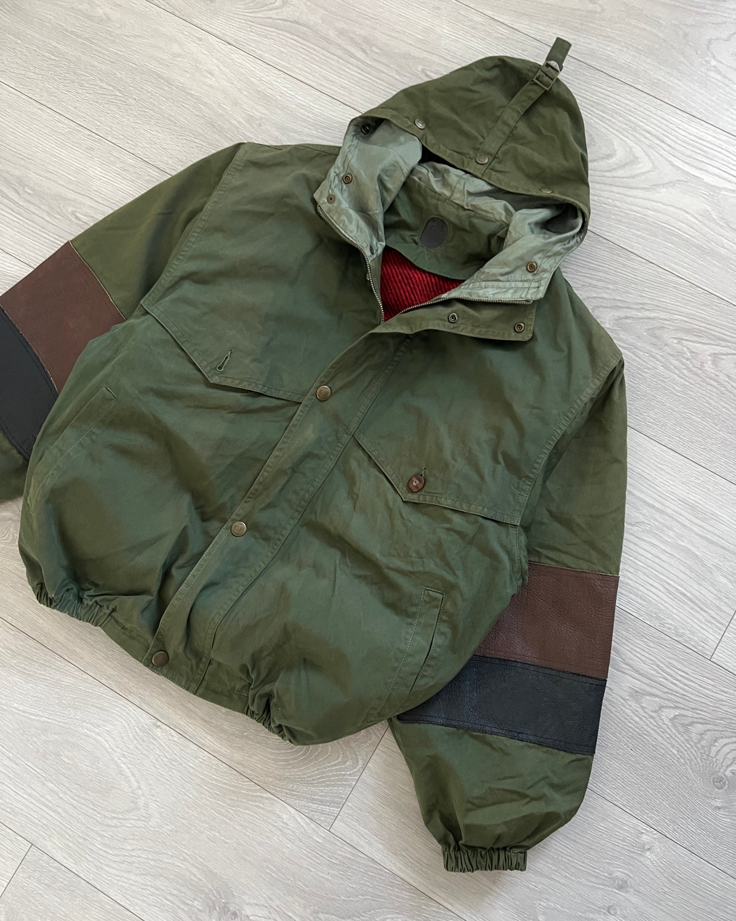 C.P. Company 'Ideas from Massimo Osti' 1980s Rare Sleeve-Zip Military Flight Bomber Jacket - Size S