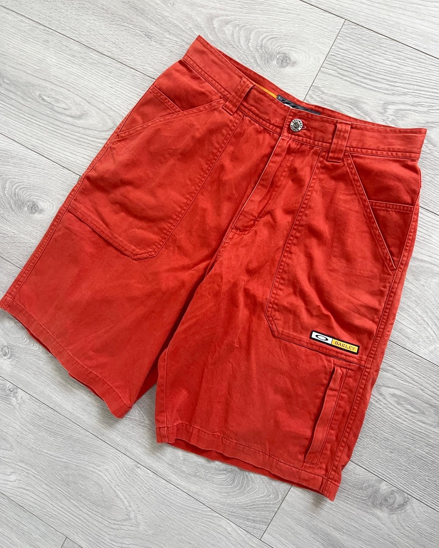 Oakley 2000s 8-Pocket Technical Rust Orange Shorts - Size 30