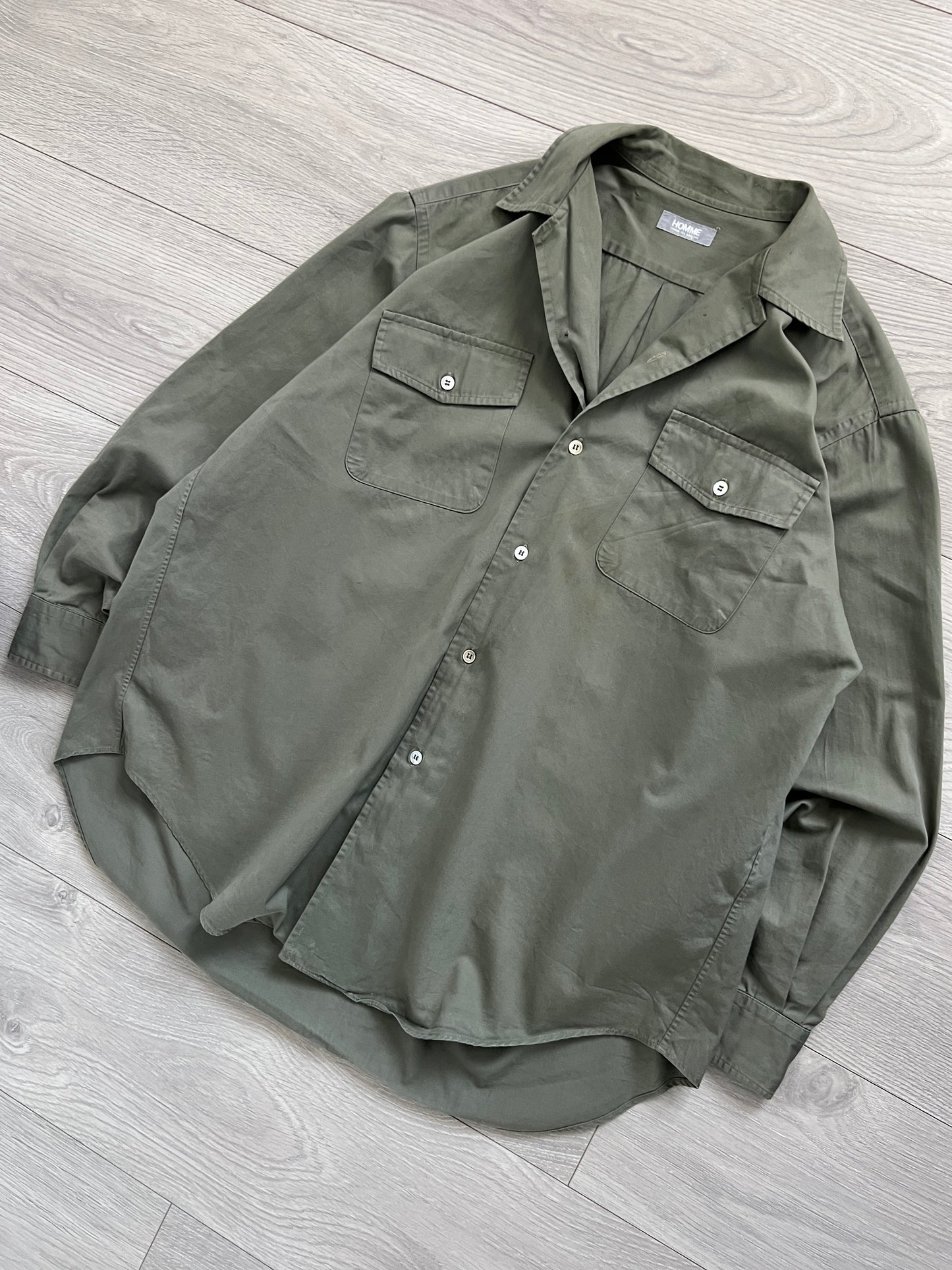 Comme Des Garcons Homme 1980s Military Cargo Relaxed Shirt - Size M