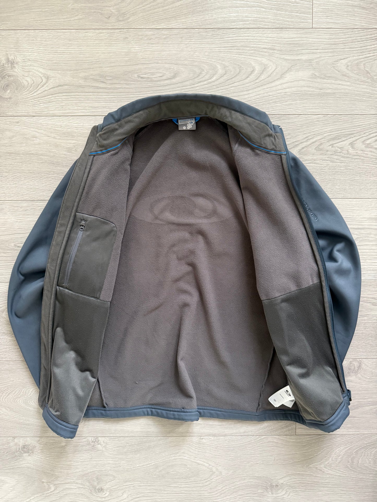 Salomon 00s Softshell Fleece Lined Water Resistant Jacket Petrol Blue - Size L