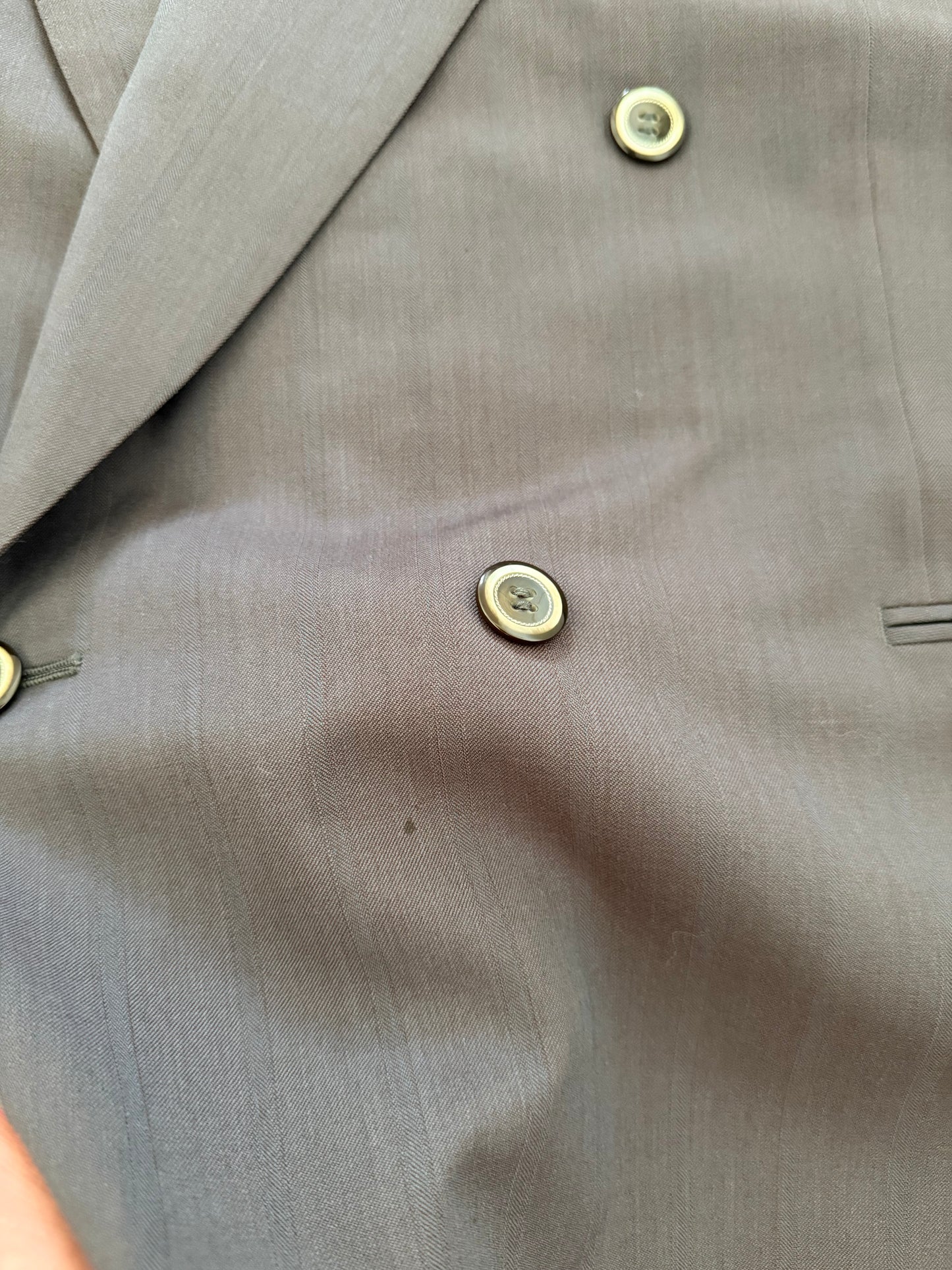 Yves Saint Laurent 1990s Double-Breasted Pleated Wool Suit - Size XL Jacket / 36" Waist