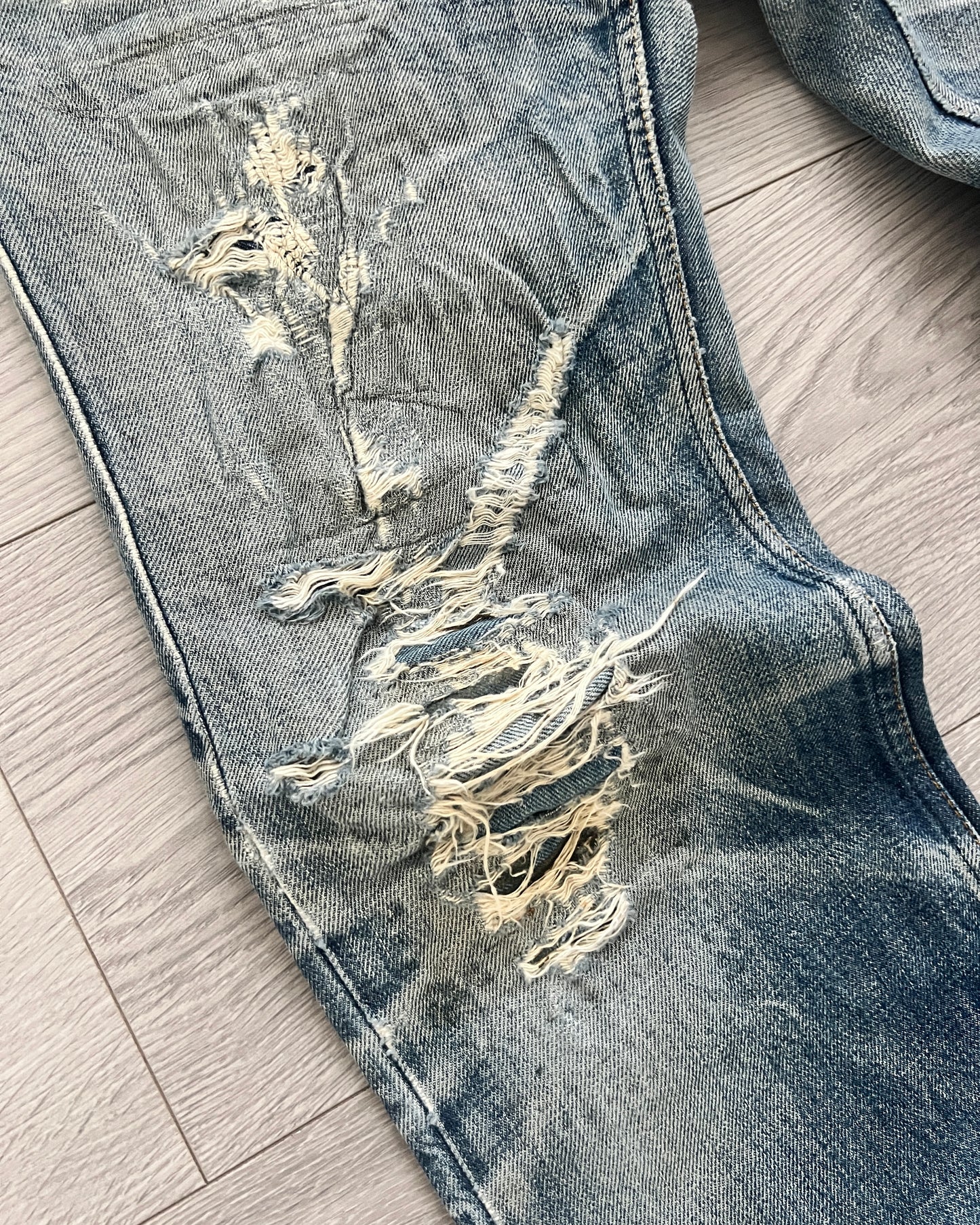 Helmut Lang 1998 Sashiko Boro Repair Denim Jeans - Size 30
