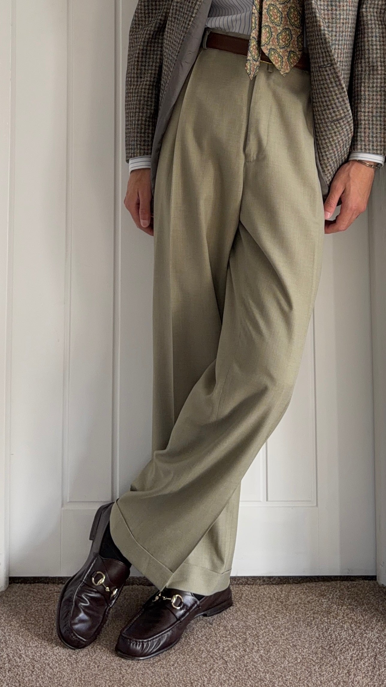Giorgio Armani Black Label 1990s Pleated Wool Pants - Size 38