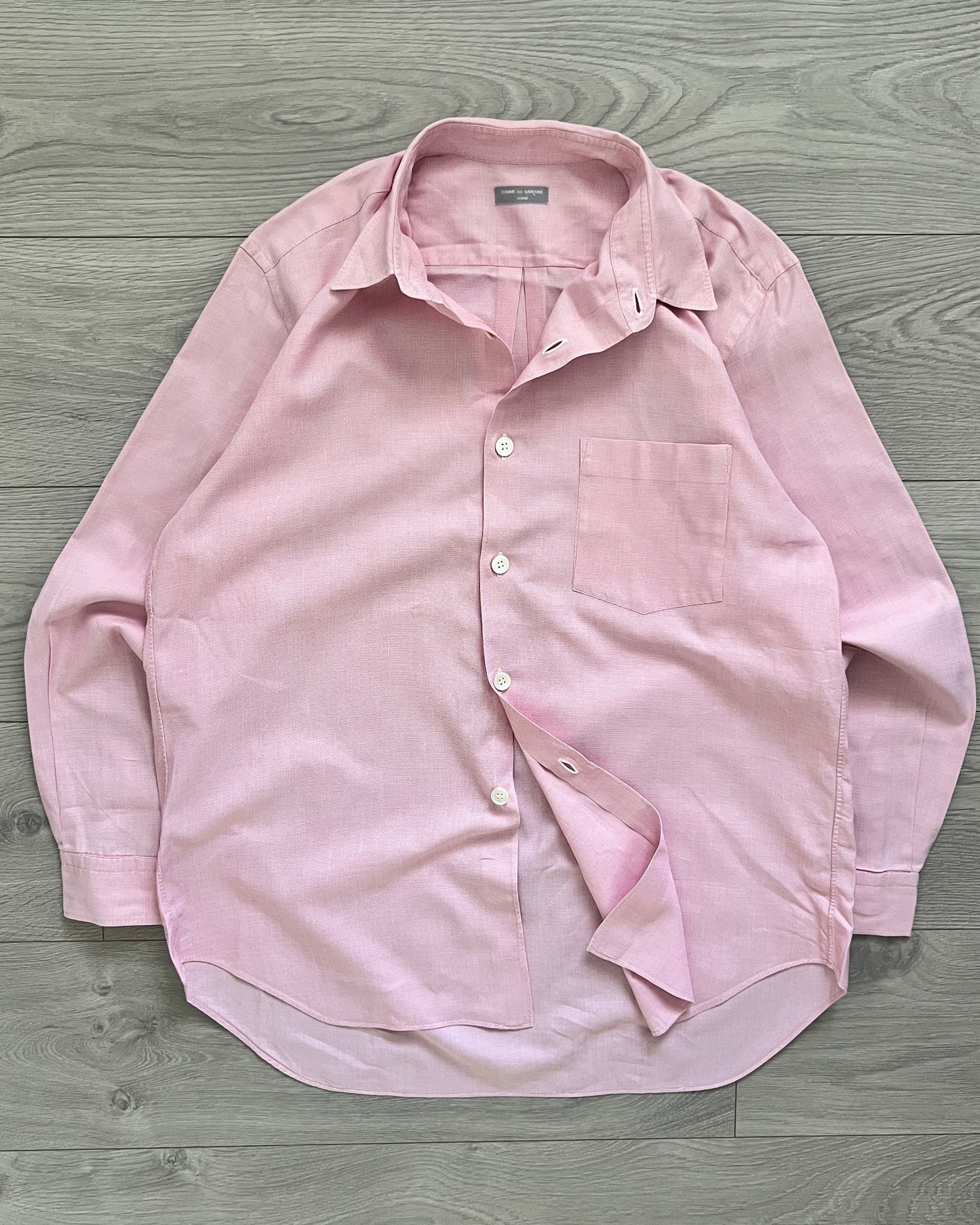 Comme Des Garcons Homme AD2001 Pink Relaxed Shirt - Size M