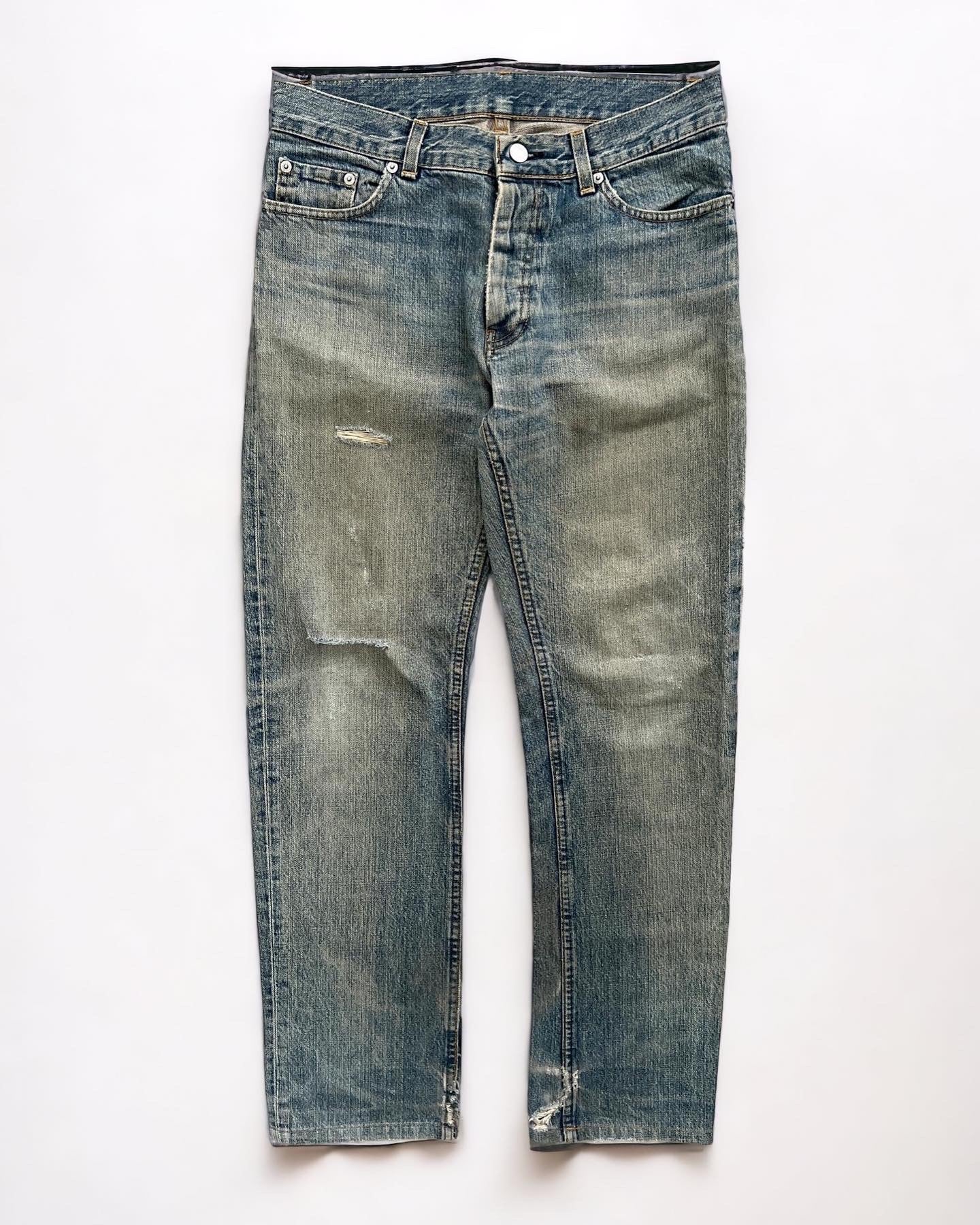 Helmut Lang 1998 Vintage Burned Denim Classic Cut - Size 30