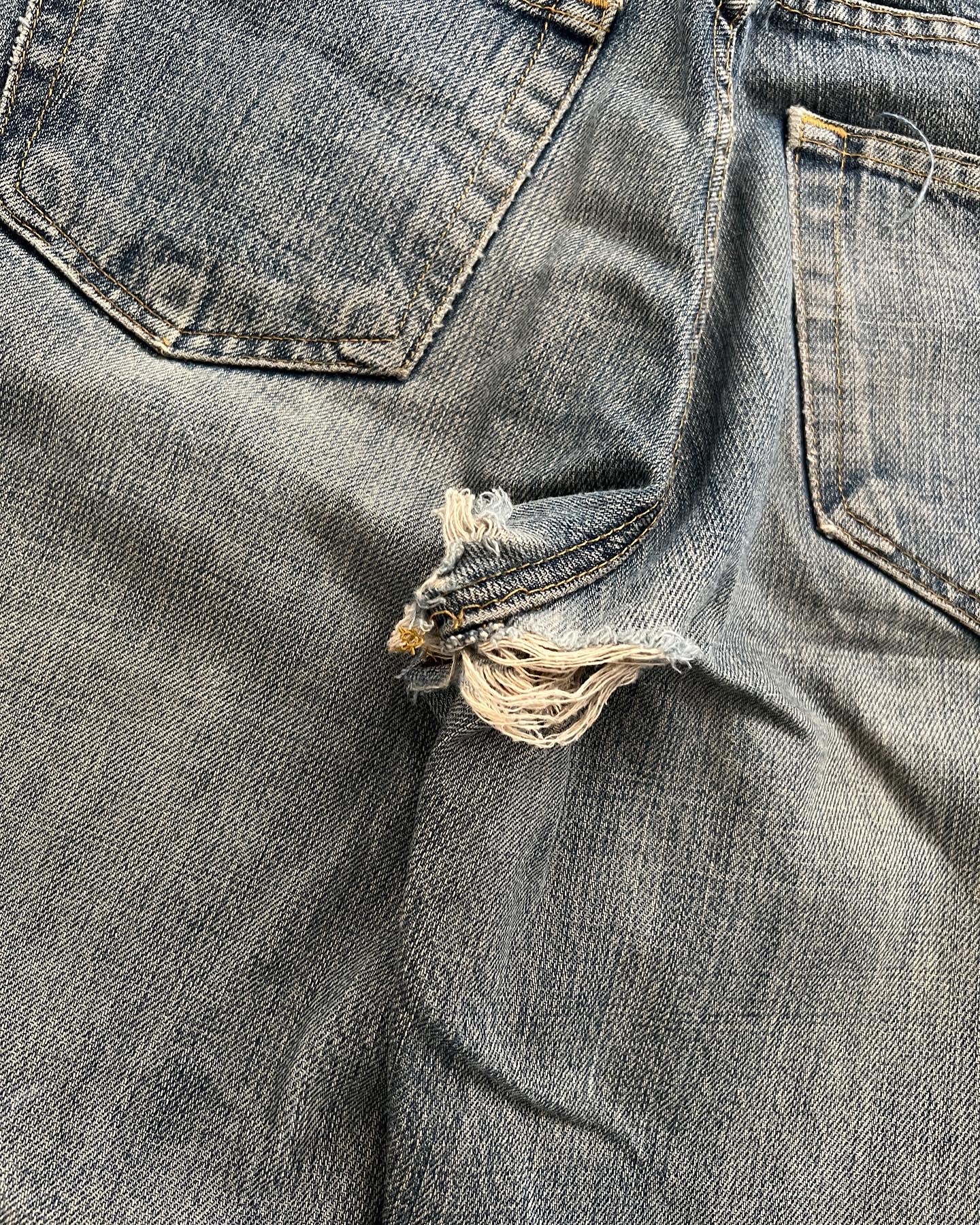 Helmut Lang 1998 Vintage Burned Denim Classic Cut - Size 30
