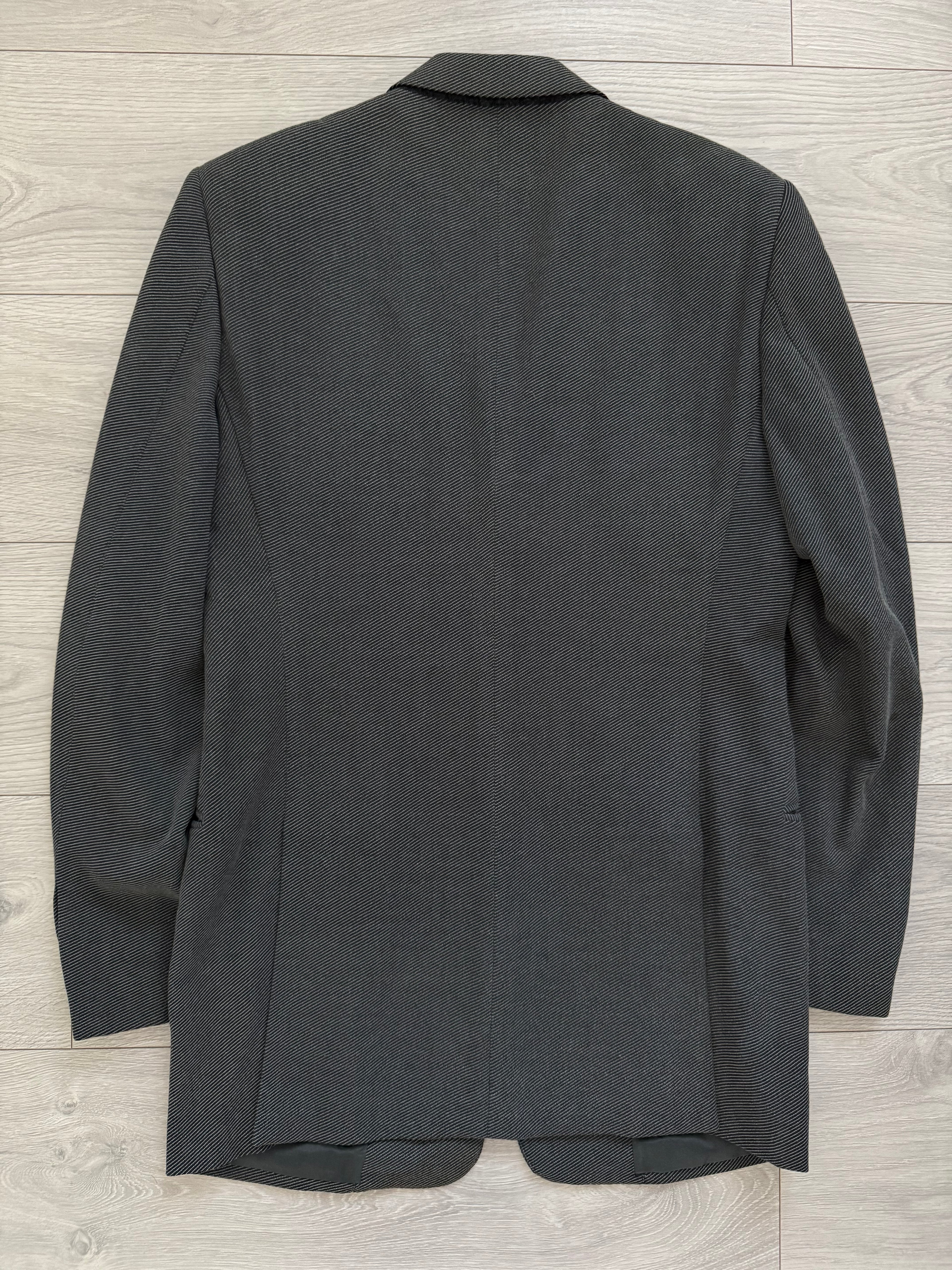 Armani 1990s 3B Twill Wool Cotton Pleated Grey Suit - Size S Jacket / 30" Waist