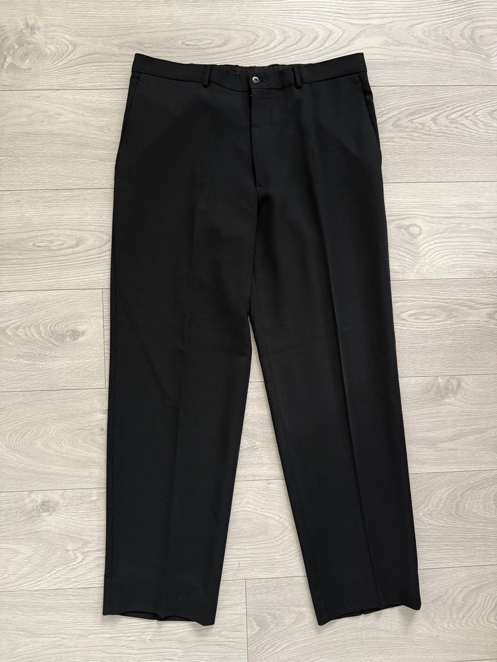 Armani 1990s 3B Draped Wool Black Suit - Size XL Jacket / 36" Waist