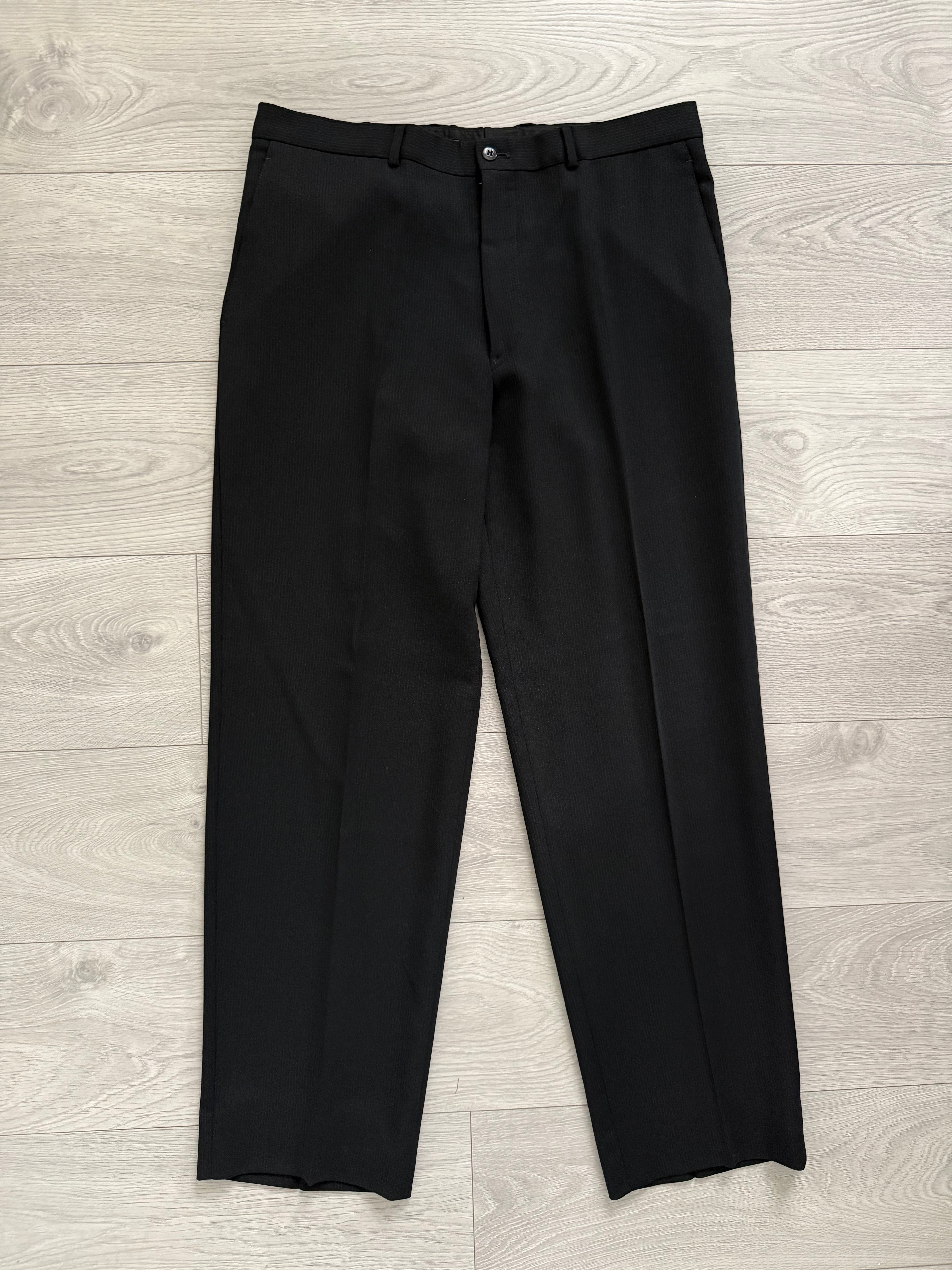 Armani 1990s 3B Draped Wool Black Suit - Size XL Jacket / 36" Waist