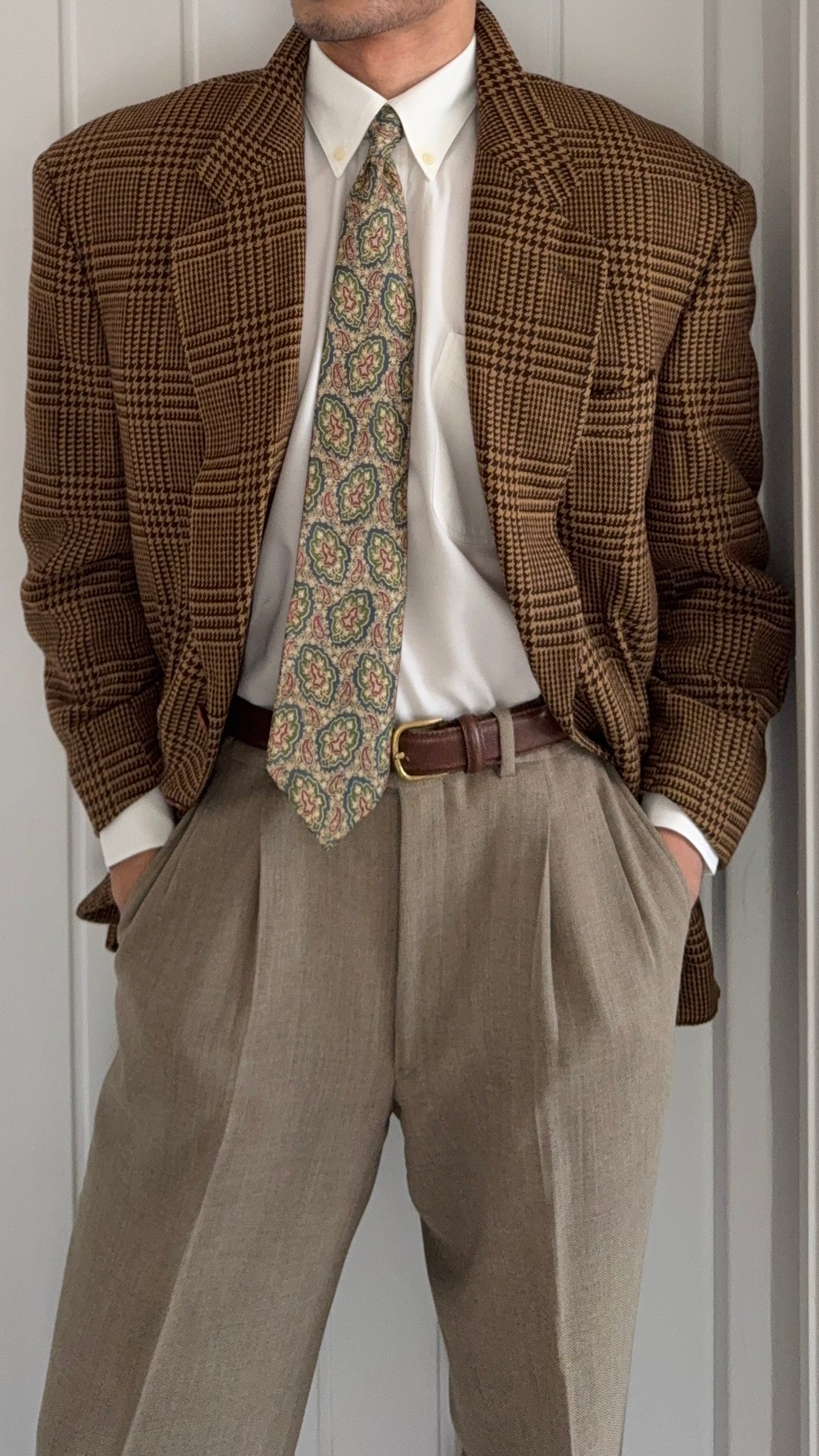 Gianfranco Ferre 1980s 2B Check Wool Sports Jacket Blazer - Size XL