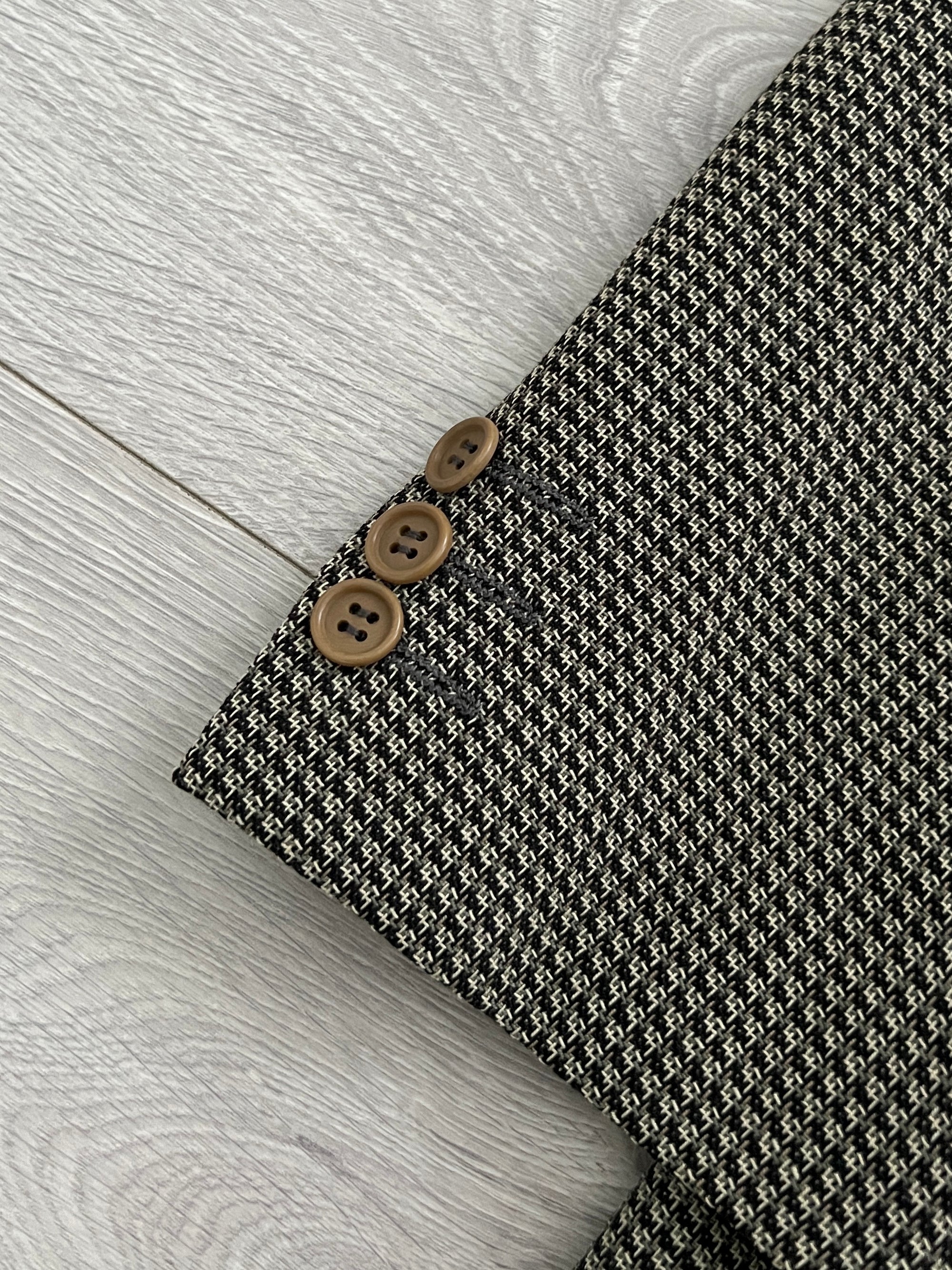Giorgio Armani 1990s Houndstooth Wool Blazer Jacket - Size M