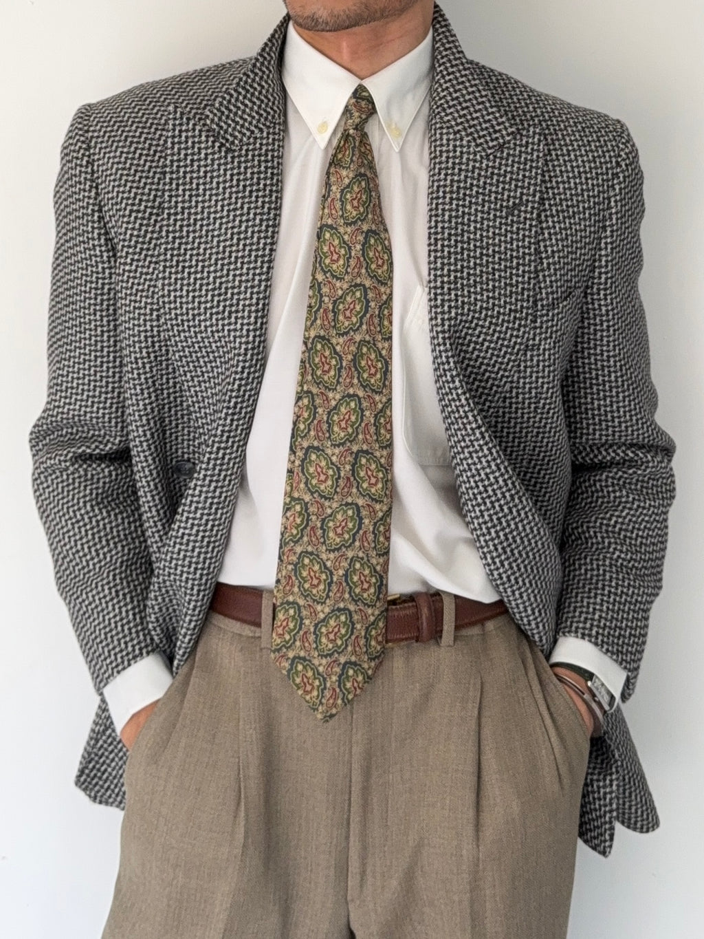 Valentino 1980s Double Breasted Peaked Lapel Wool Sports Blazer Jacket - Size S