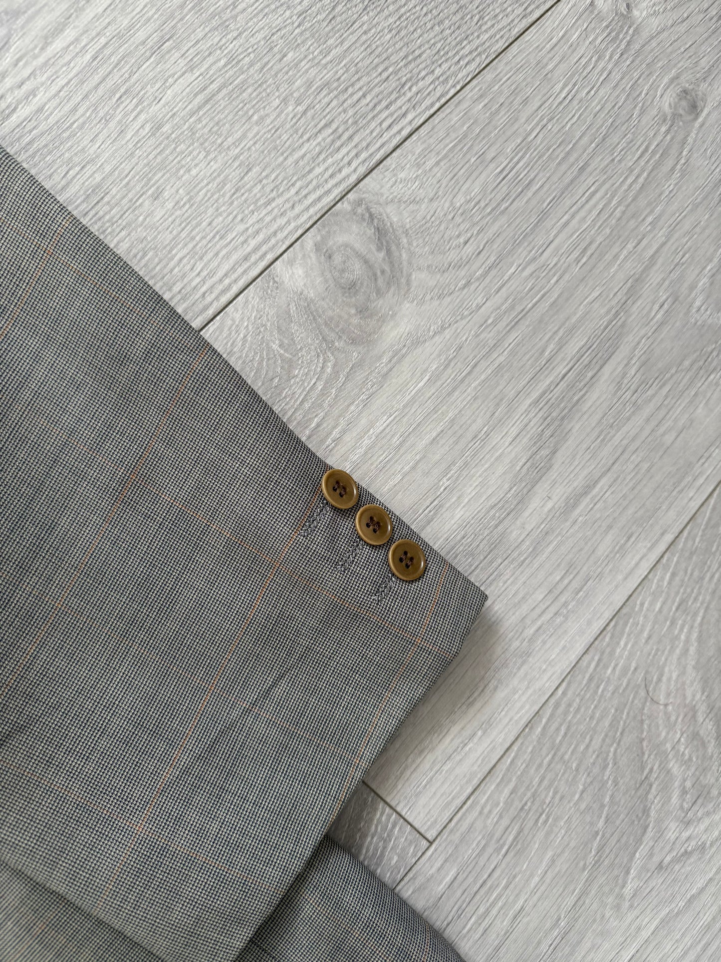 Yves Saint Laurent 1990s Checkered Pleated Wool Suit - Size L Jacket / 34" Waist