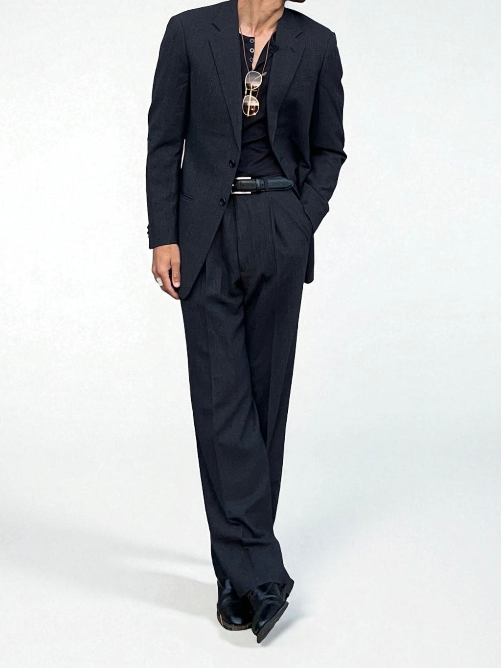 Armani 1990s Pleated Grey Relaxed Suit - M Jacket / 30" Waist