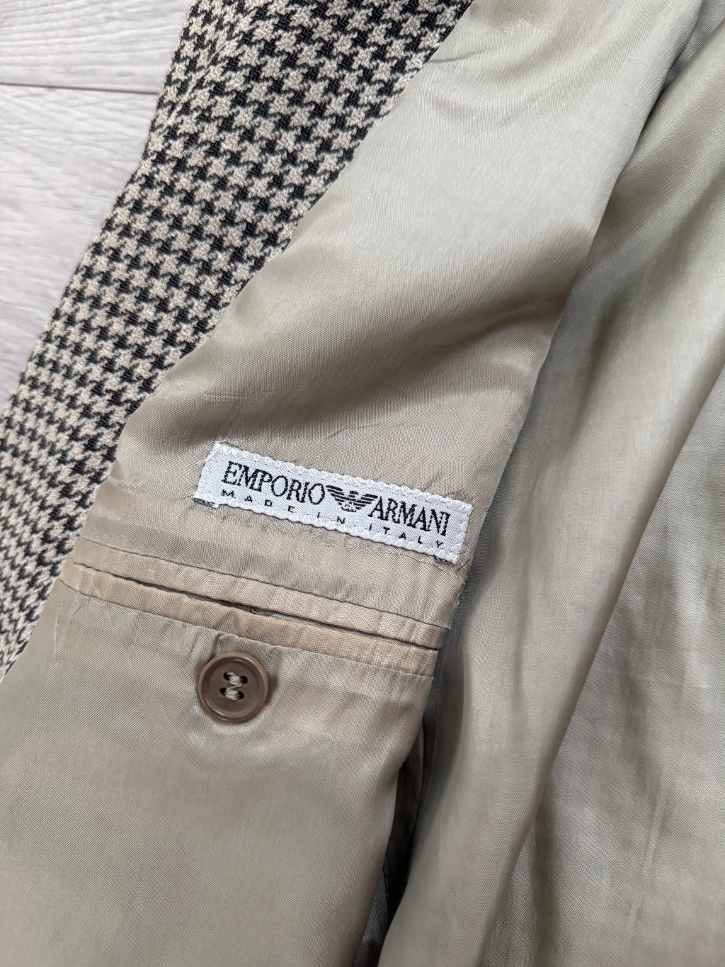 Emporio Armani 1994 Houndstooth 2B Wool Sports Jacket Blazer - Size XL