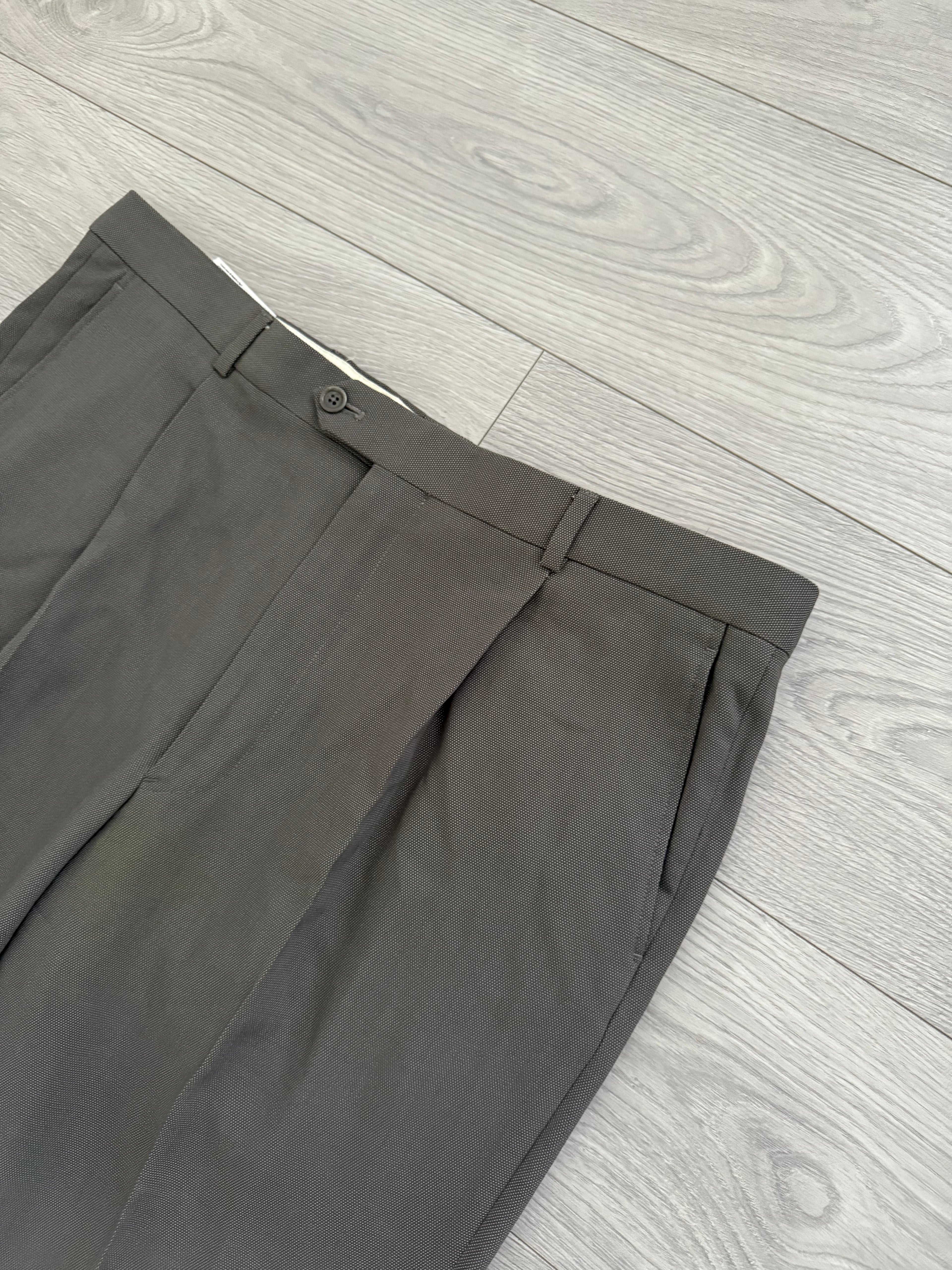 Armani 1990s Double Breasted Draped Pleated Wool Suit - Size XXL Jacket / 38" Waist