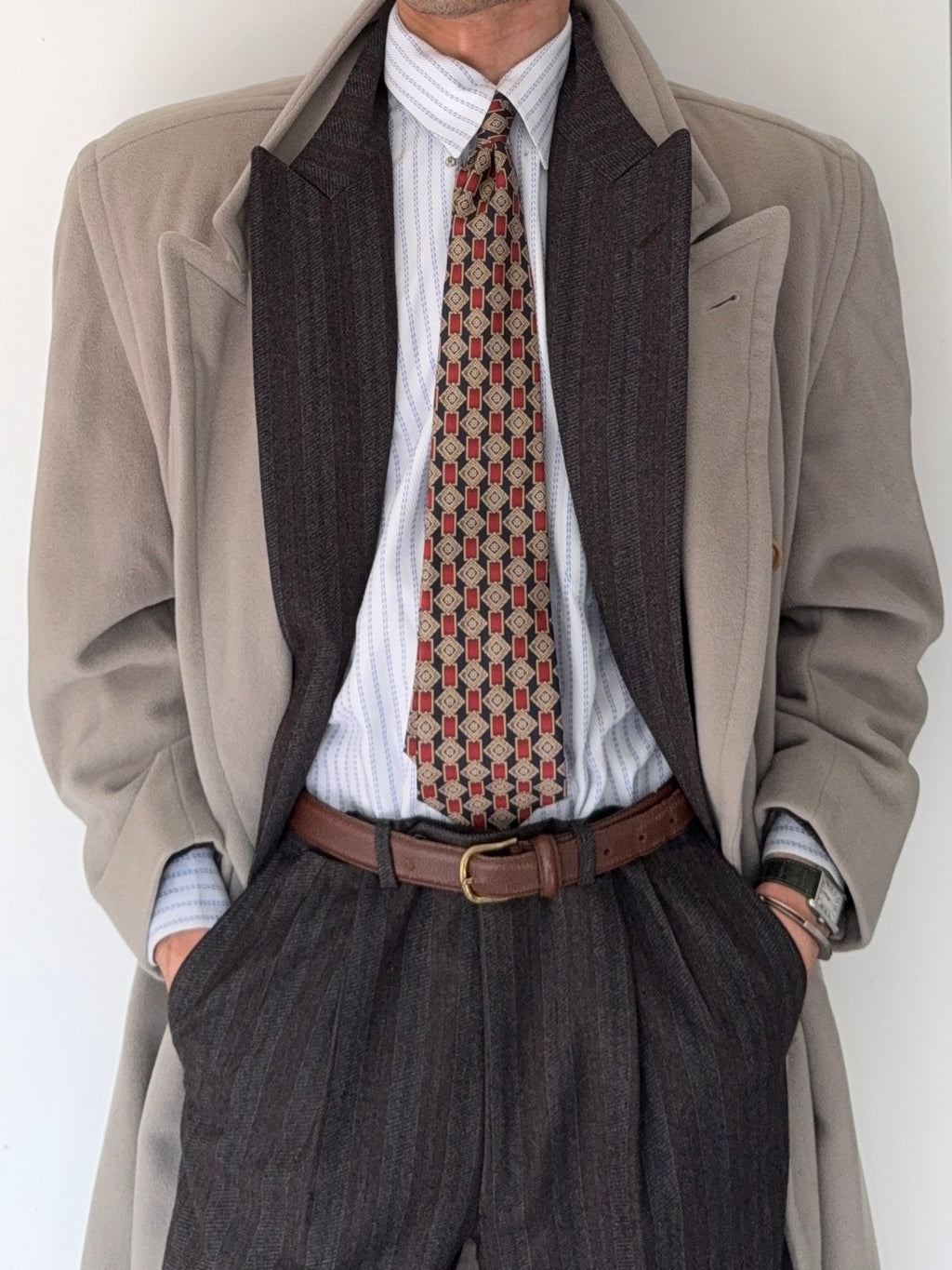 Hugo Boss 1980s 'Yamaha' Double-Breasted Wool Coat - Size M