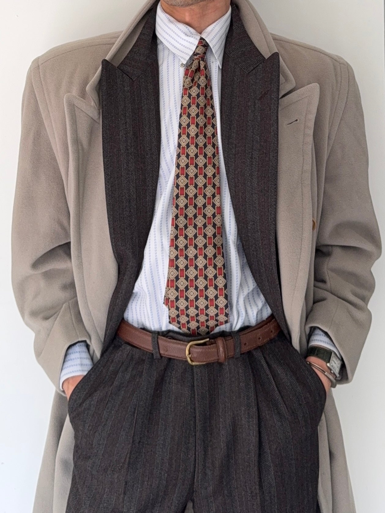 Hugo Boss 1980s 'Yamaha' Double-Breasted Wool Coat - Size M