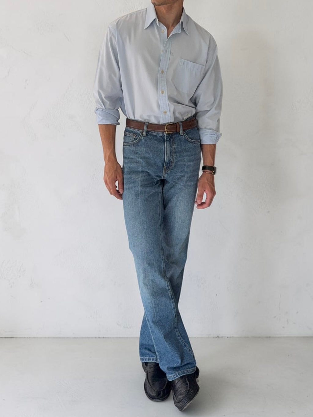 Yves Saint Laurent 1990s Blue Shirt - Size L