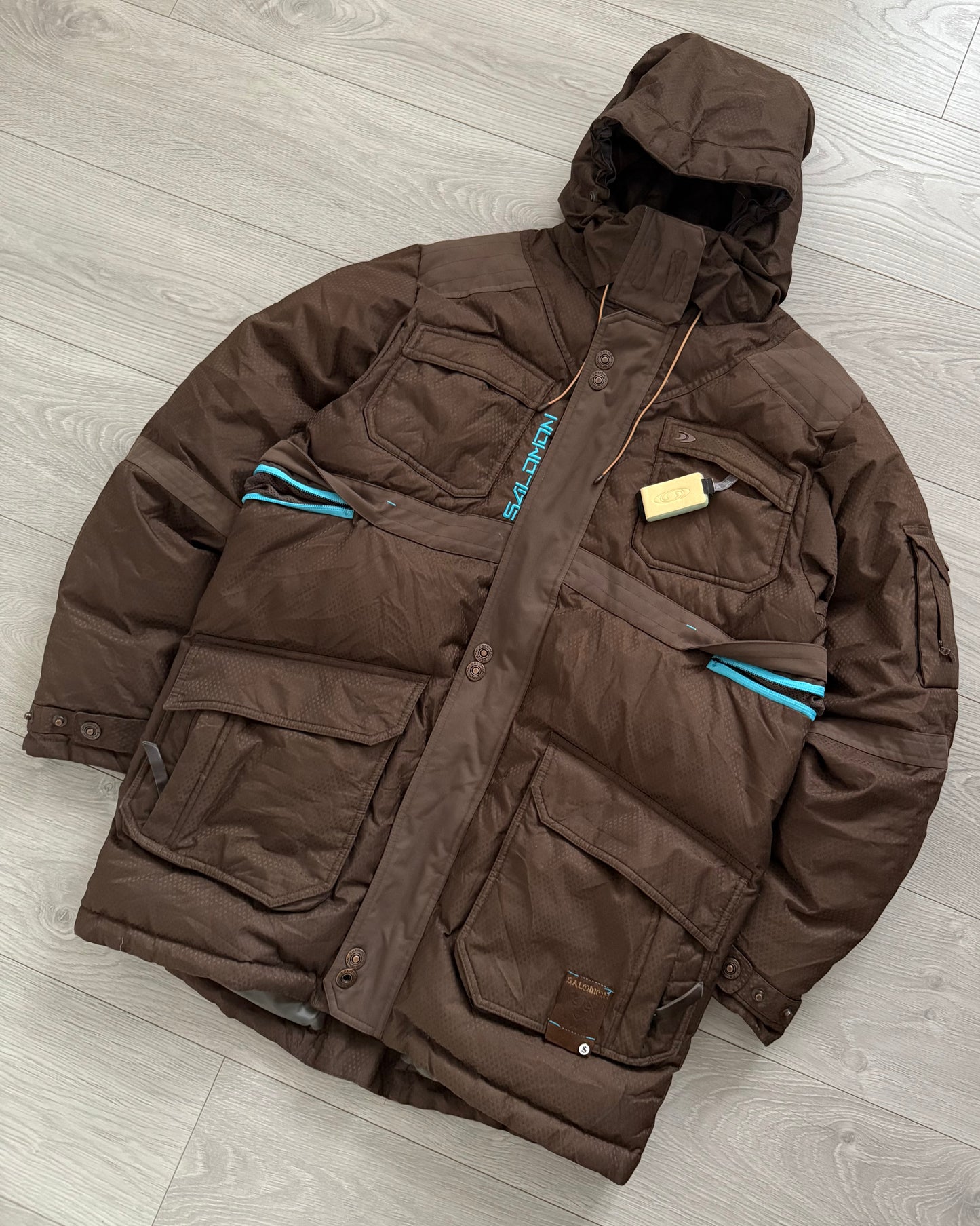 Salomon FW2007 Brown Down Filled Technical Puffer Parka - Size M