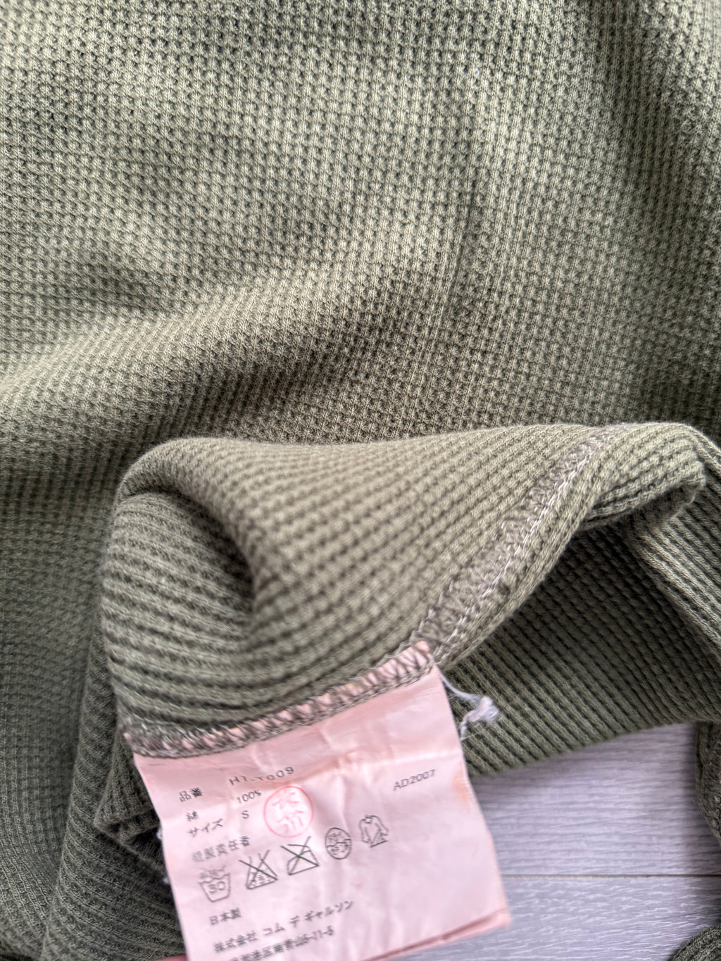 Comme Des Garcons Homme FW2007 Waffle Knit Reversible Top - Size M