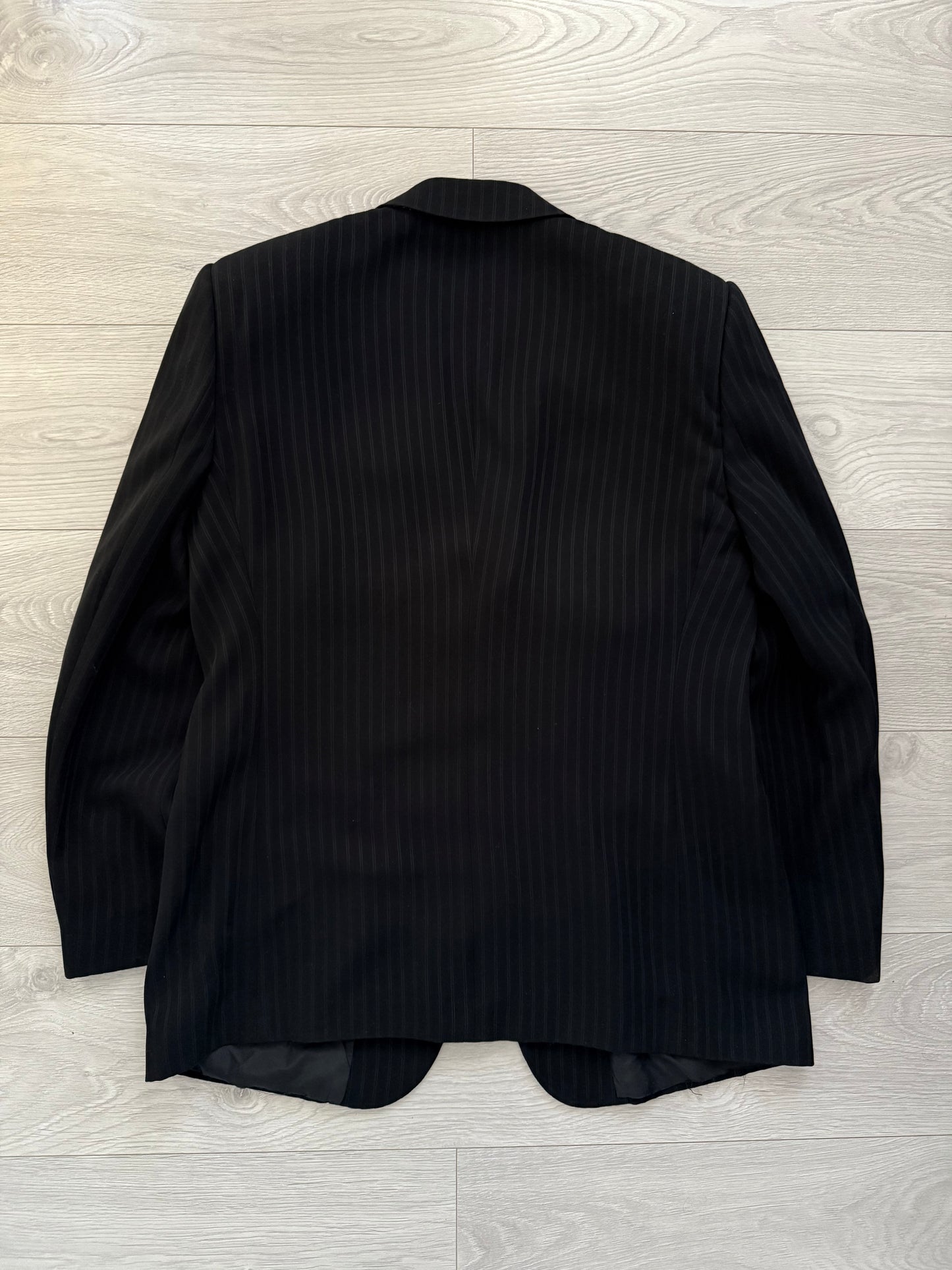 Giorgio Armani 1990s Peaked Lapel Striped Relaxed Suit - Size L Jacket / 34" Waist