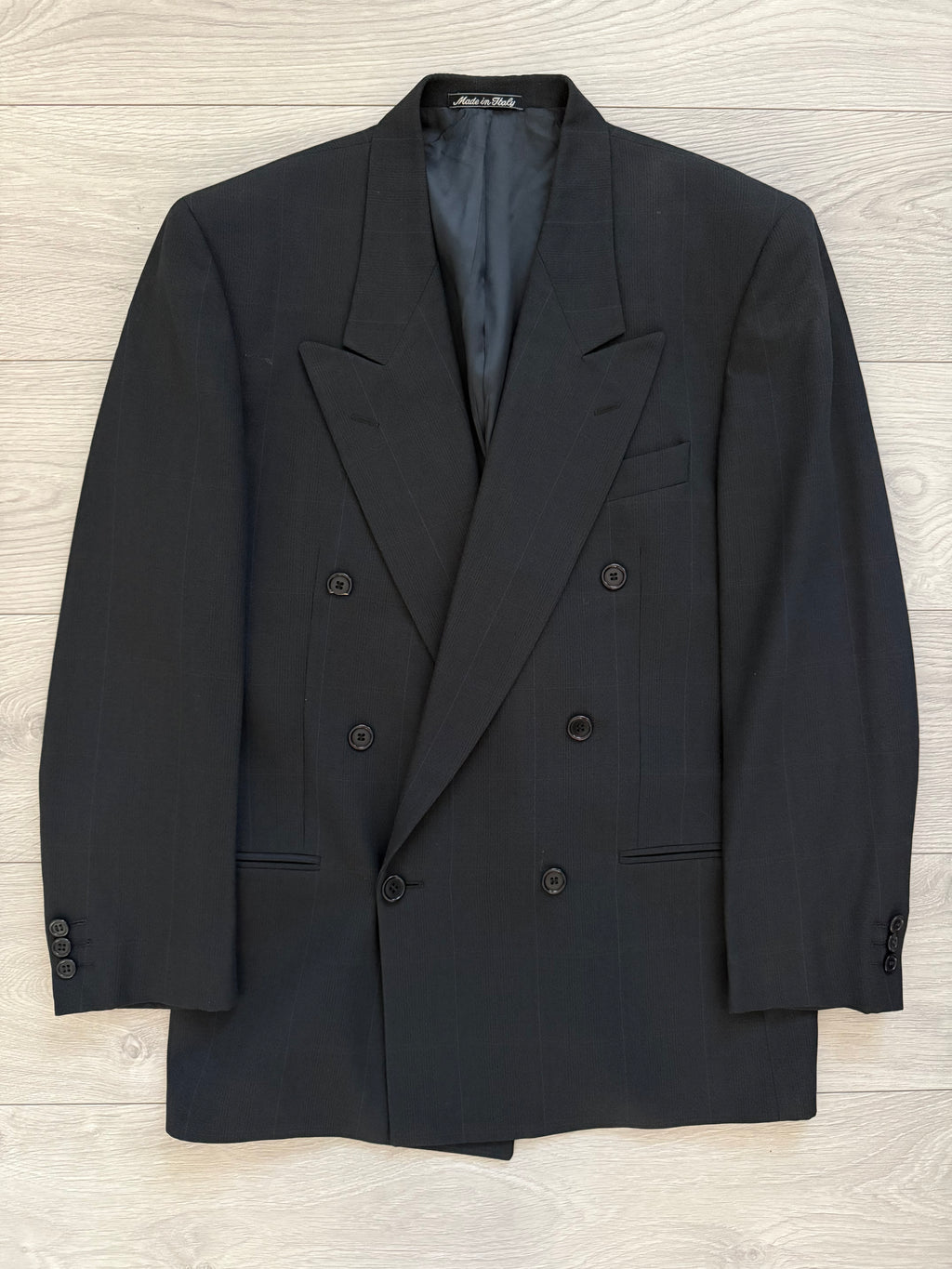 Valentino 1980s Double Breasted Peaked Lapel Wool Sports Blazer Jacket - Size S