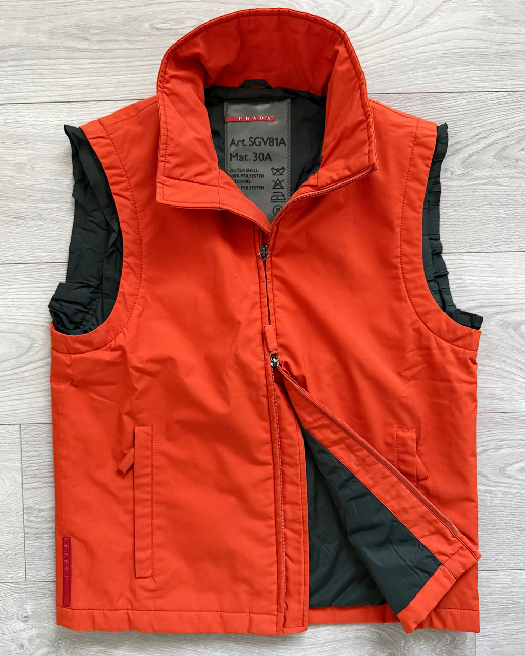 Prada Sport 2003 Orange Gore-Tex Technical Vest - SIze M