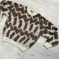 Issey Miyake 1990s Geometric Abstract Pattern Oversized Boxy Knit Sweater - Size S