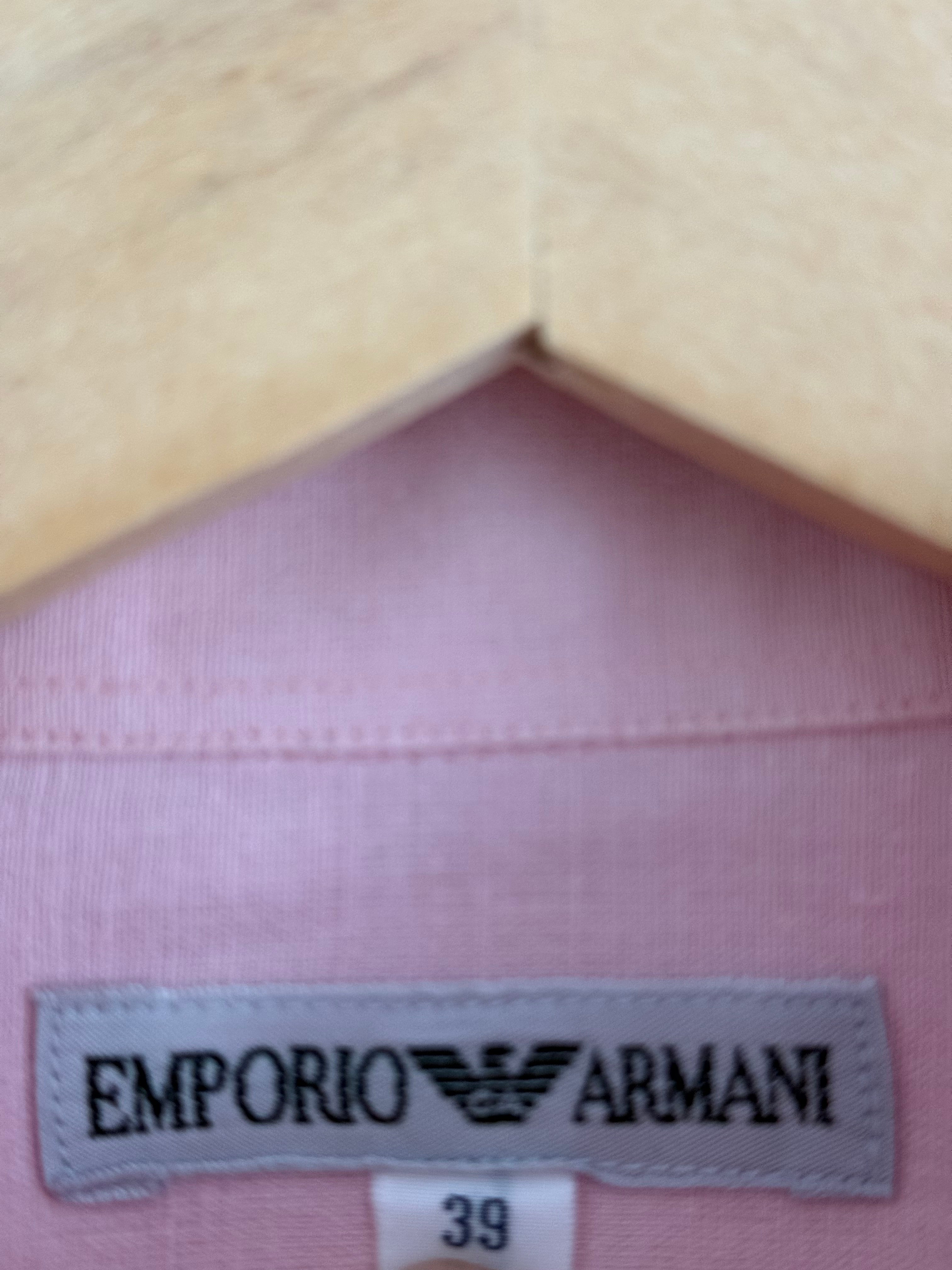 Emporio Armani 1990s Pink Linen Shirt - Size M
