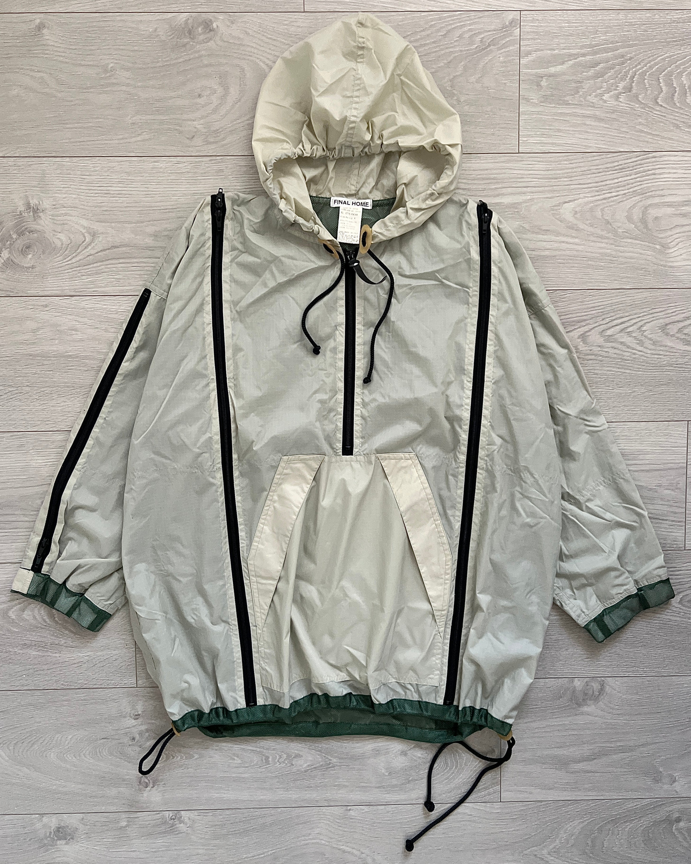 Final Home Early 00s Translucent White Green Survival Nylon Jacket