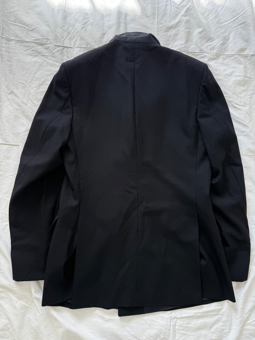 Christian Dior 1980s Metal Button Double Breasted Wool Sport Jacket Blazer Navy Blue - Size M