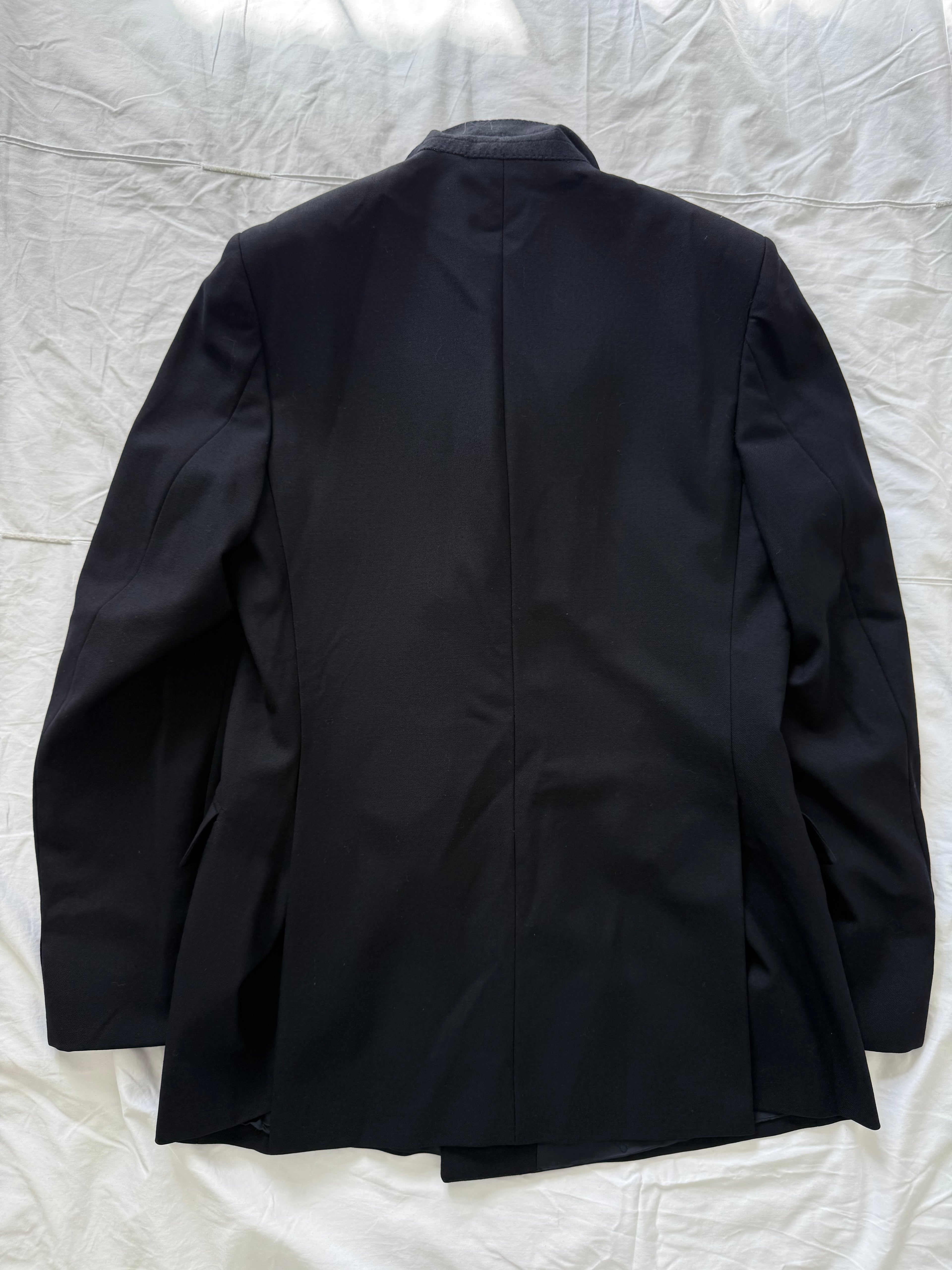 Christian Dior 1980s Metal Button Double Breasted Wool Sport Jacket Blazer Navy Blue - Size M