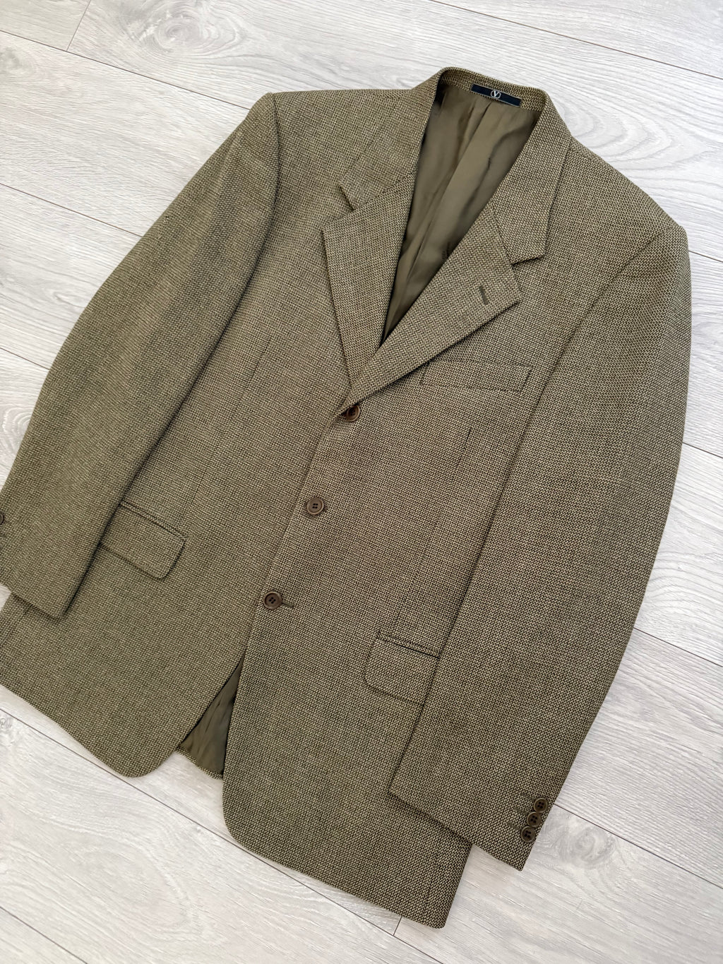 Valentino 1980s 3B Textured Wool Sport Jacket Blazer  - Size XL