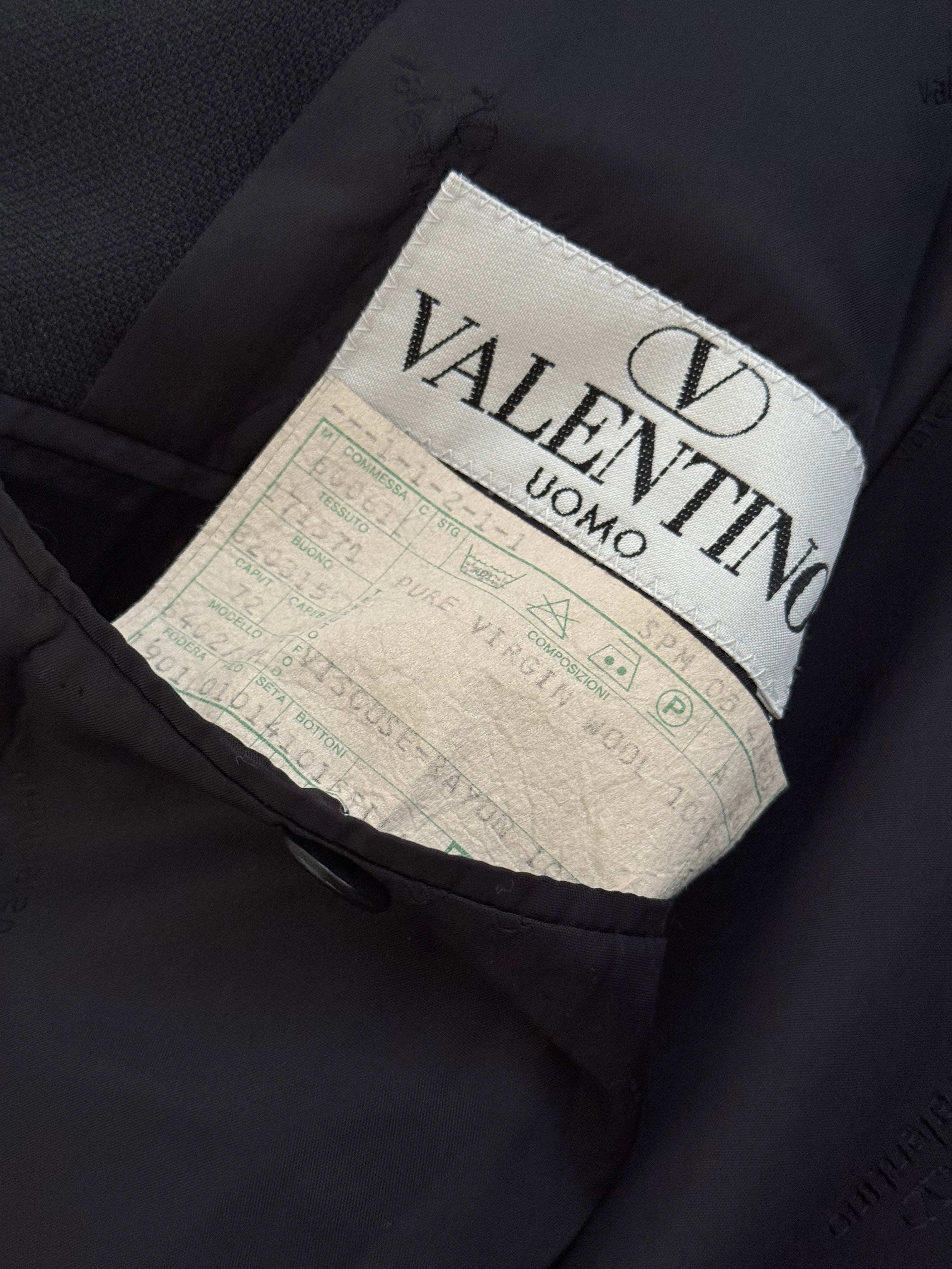 Valentino 1980s 3B Black Wool Sport Jacket Blazer  - Size XL