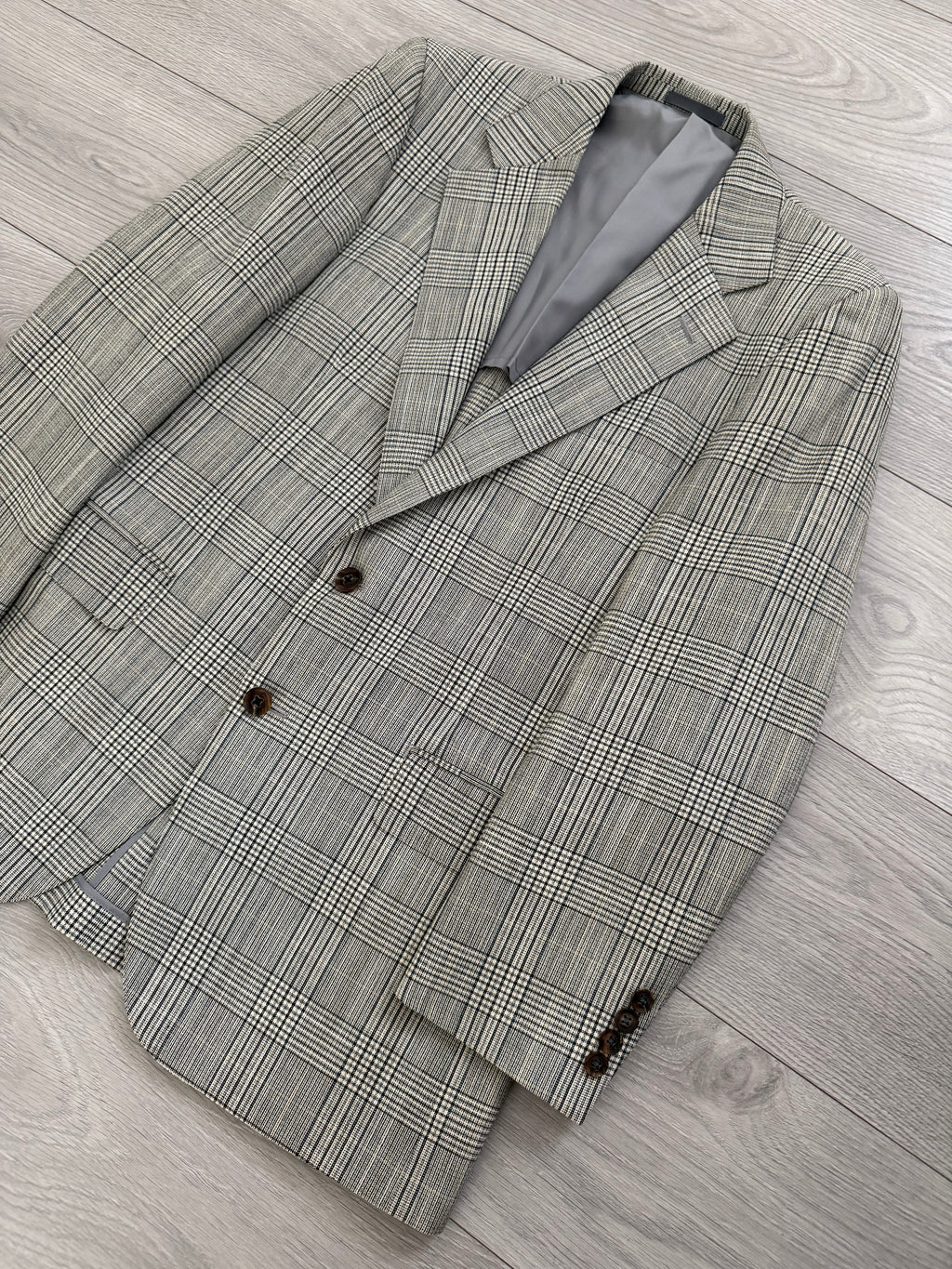Burberry 1990s 2B Wool Grey Lightweight Partially Lined Sports Jacket Blazer - Size S