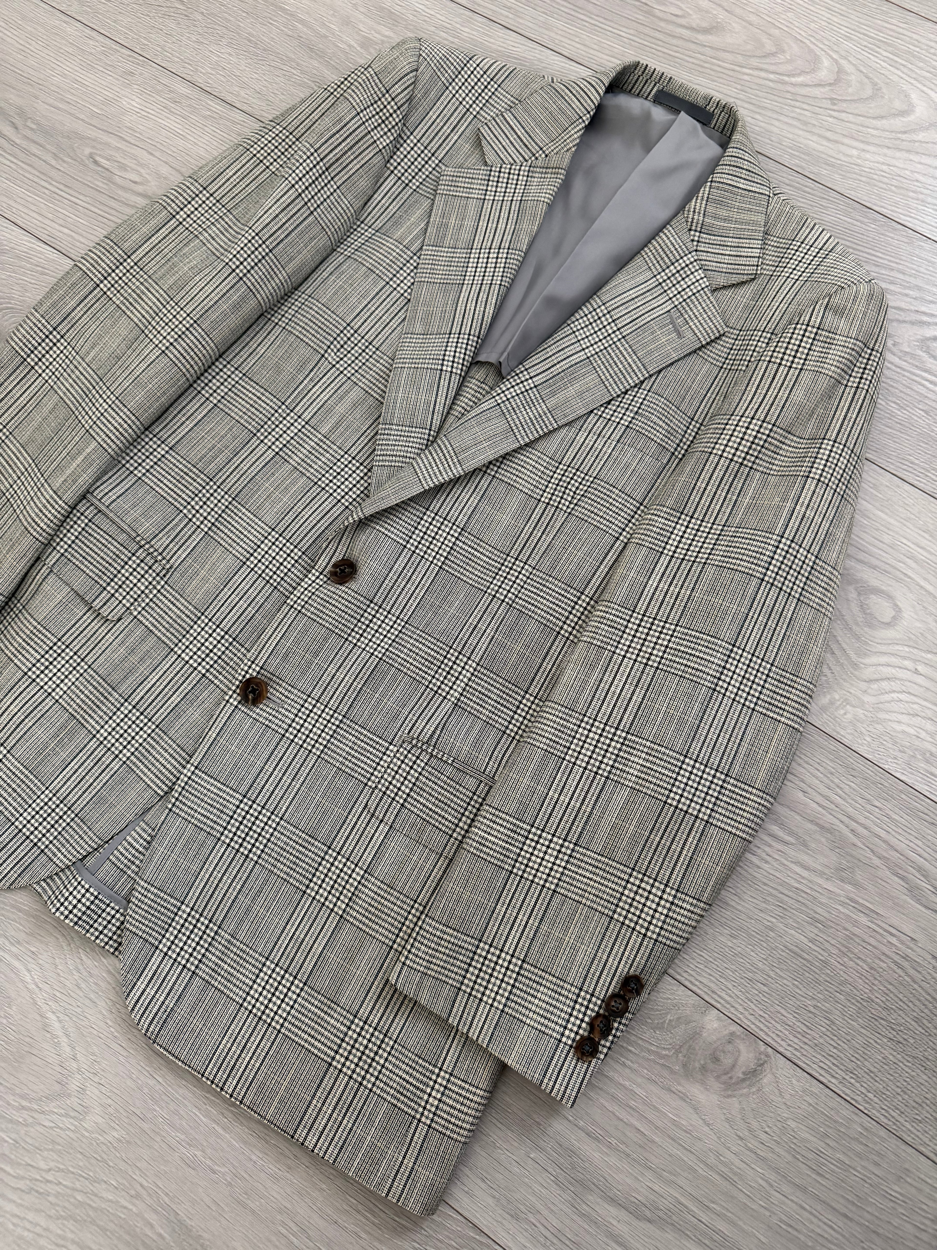 Burberry 1990s 2B Wool Grey Lightweight Partially Lined Sports Jacket Blazer - Size S
