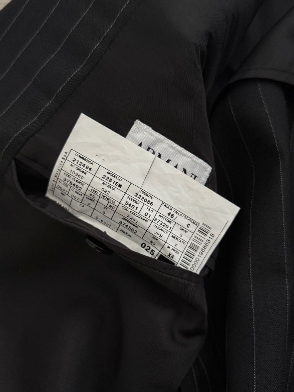 Armani 1990s 2B Striped Pleated Wool Suit - Size S Jacket / 32" Waist