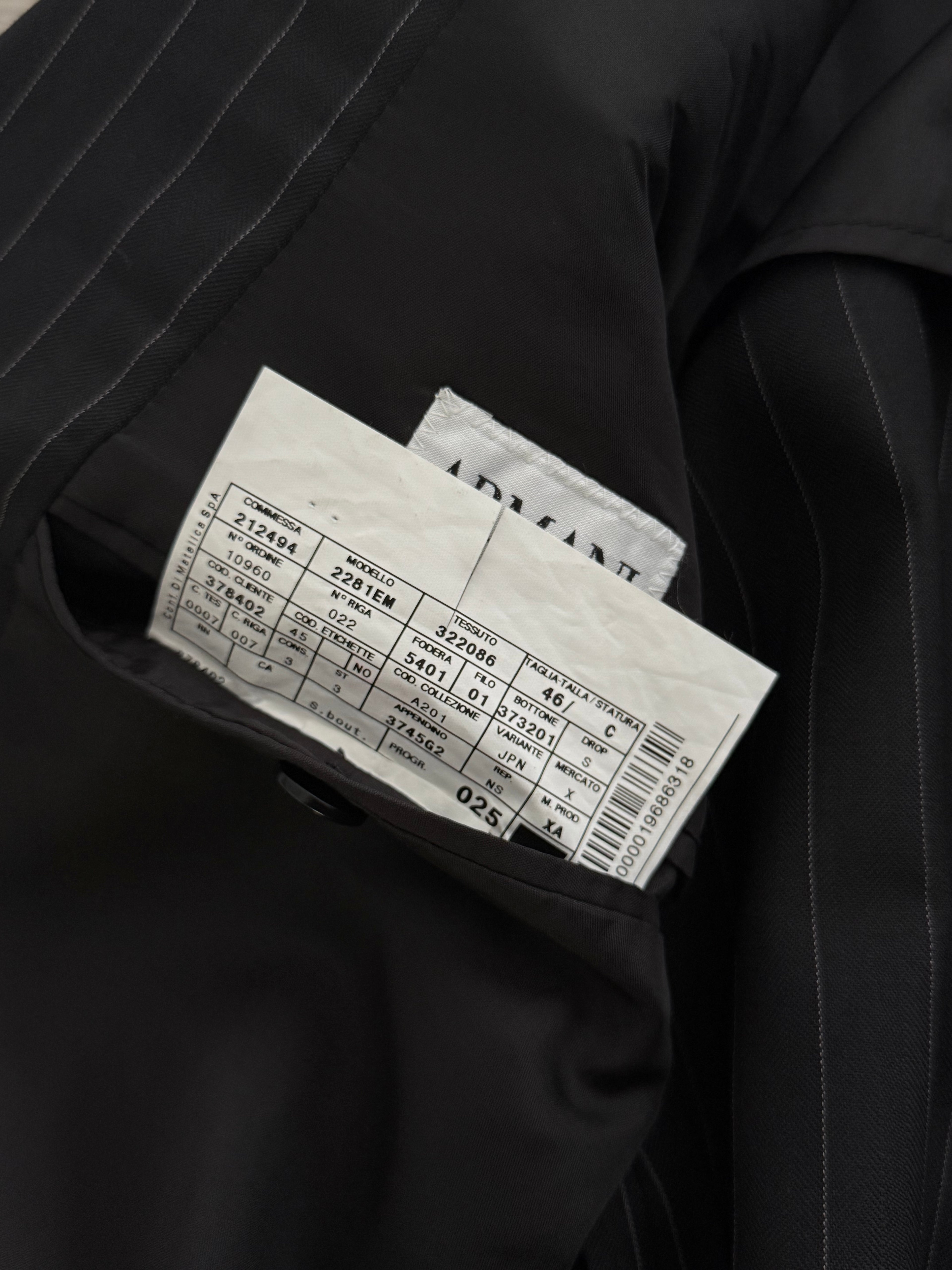 Armani 1990s 2B Striped Pleated Wool Suit - Size S Jacket / 32" Waist