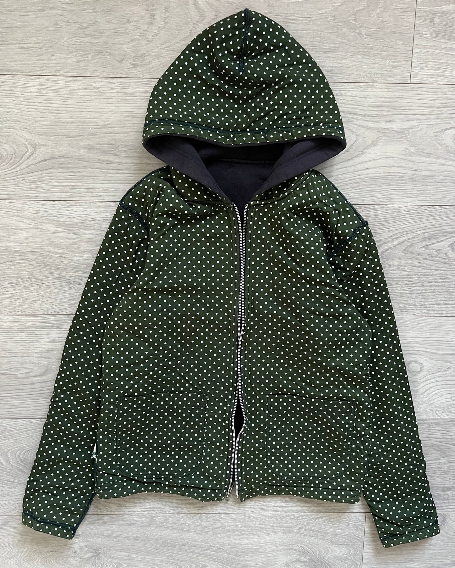 Comme Des Garcons Homme 2012 Reversible Heavyweight Logo Hooded Jacket - Size S