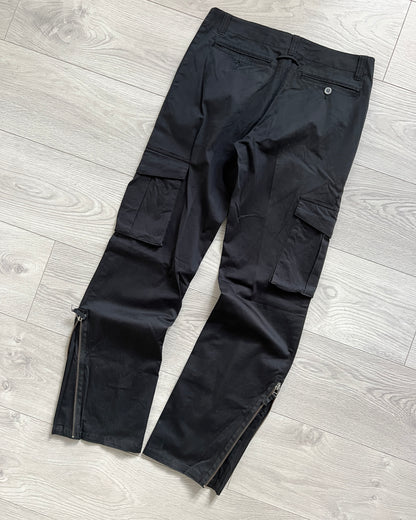 Jean Paul Gaultier 00s Ankle-Zip Black Cargo Pants - Size 30