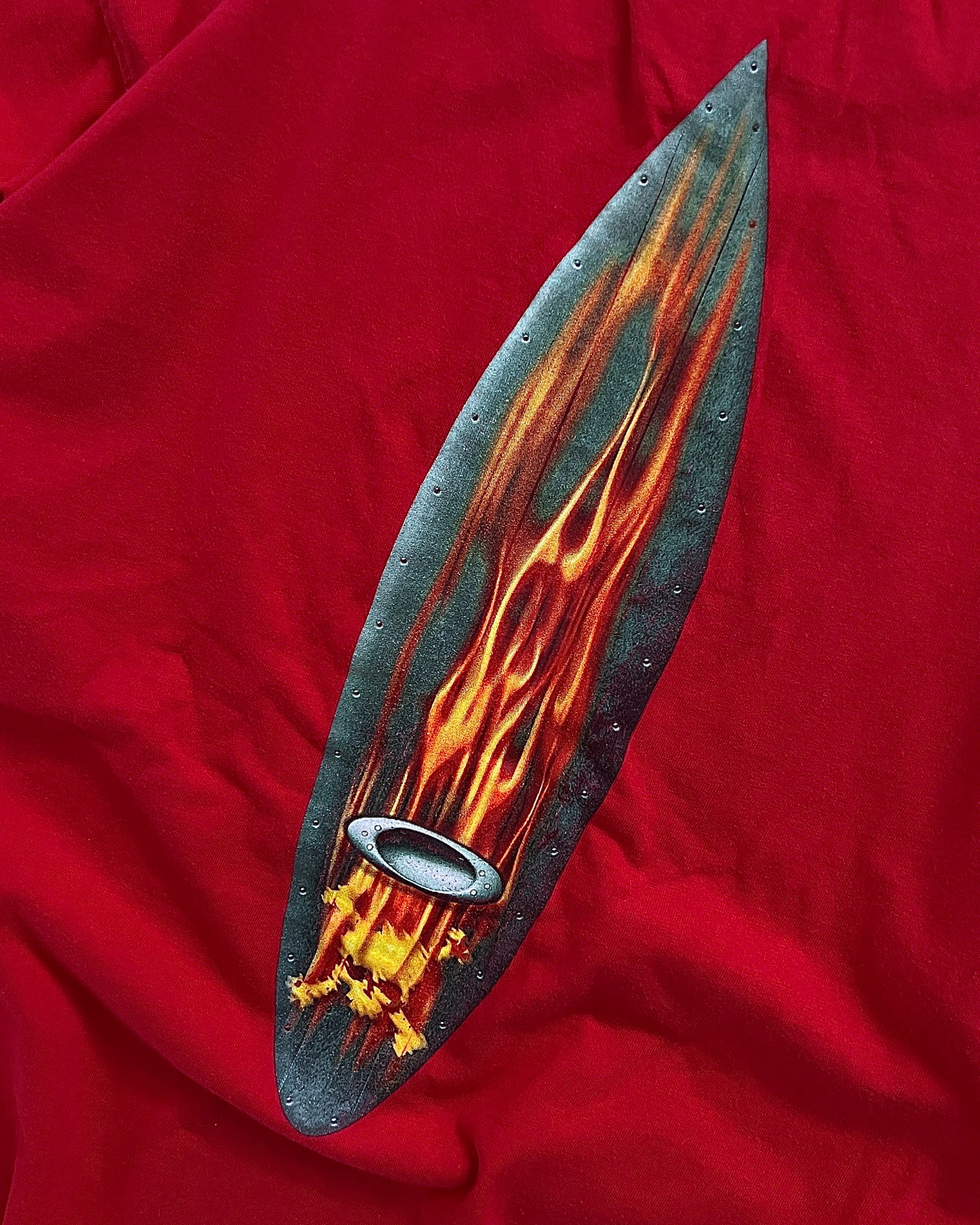 Oakley 00s Flame Metal Surfboard T-Shirt - Size L