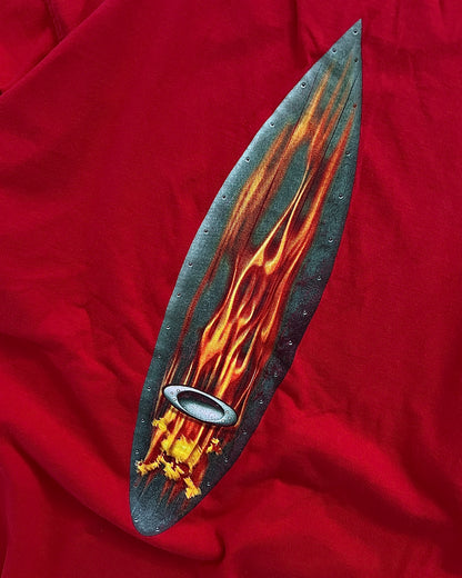 Oakley 00s Flame Metal Surfboard T-Shirt - Size L