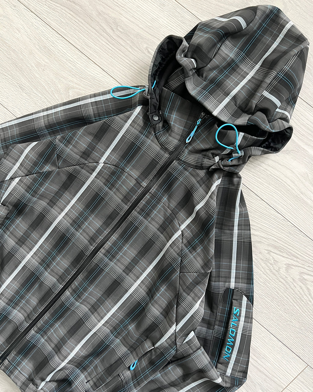 Salomon 00s Clima Pro Waterproof Softshell Grid Pattern Tech Jacket - Size S