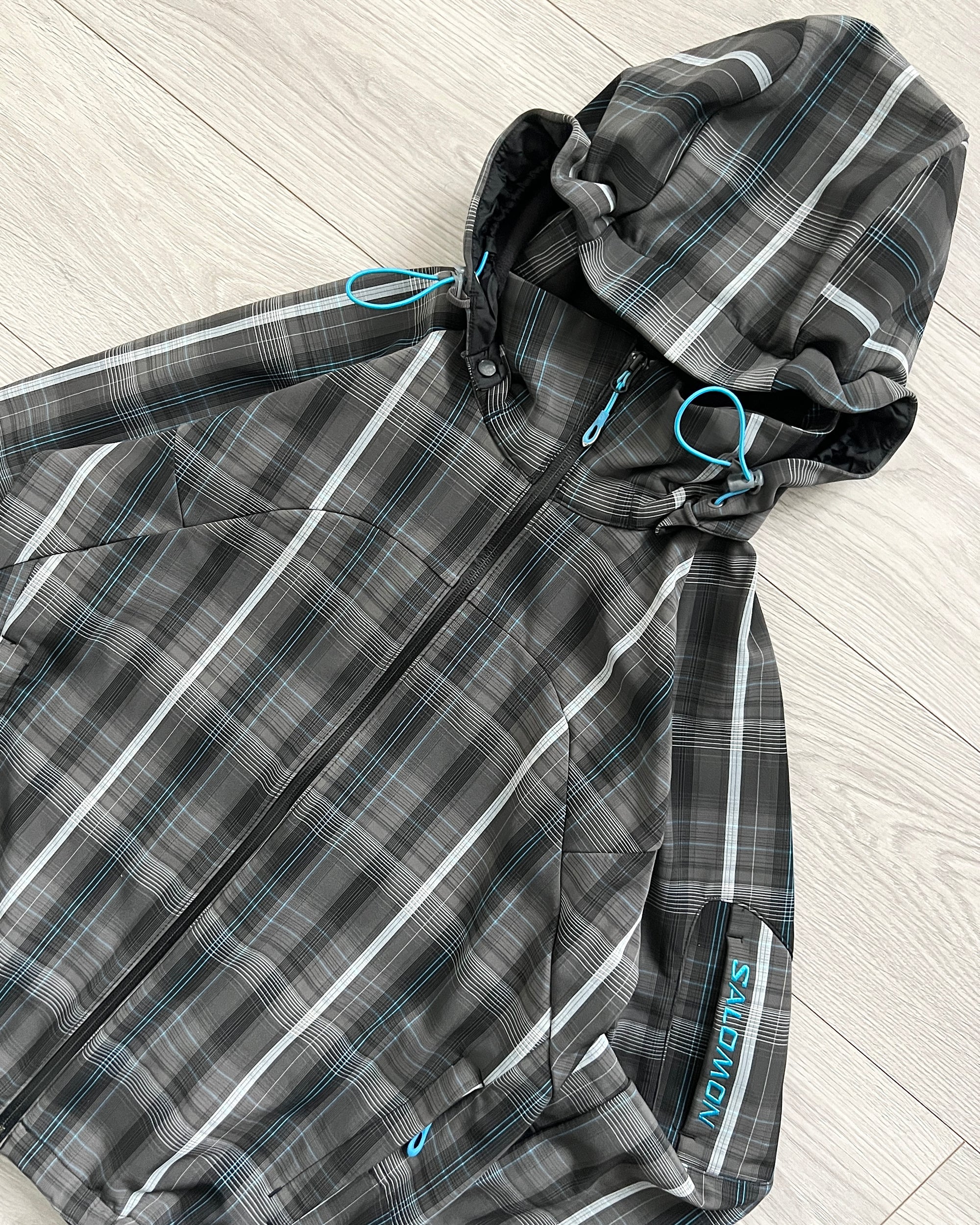 Salomon 00s Clima Pro Waterproof Softshell Grid Pattern Tech Jacket - Size S