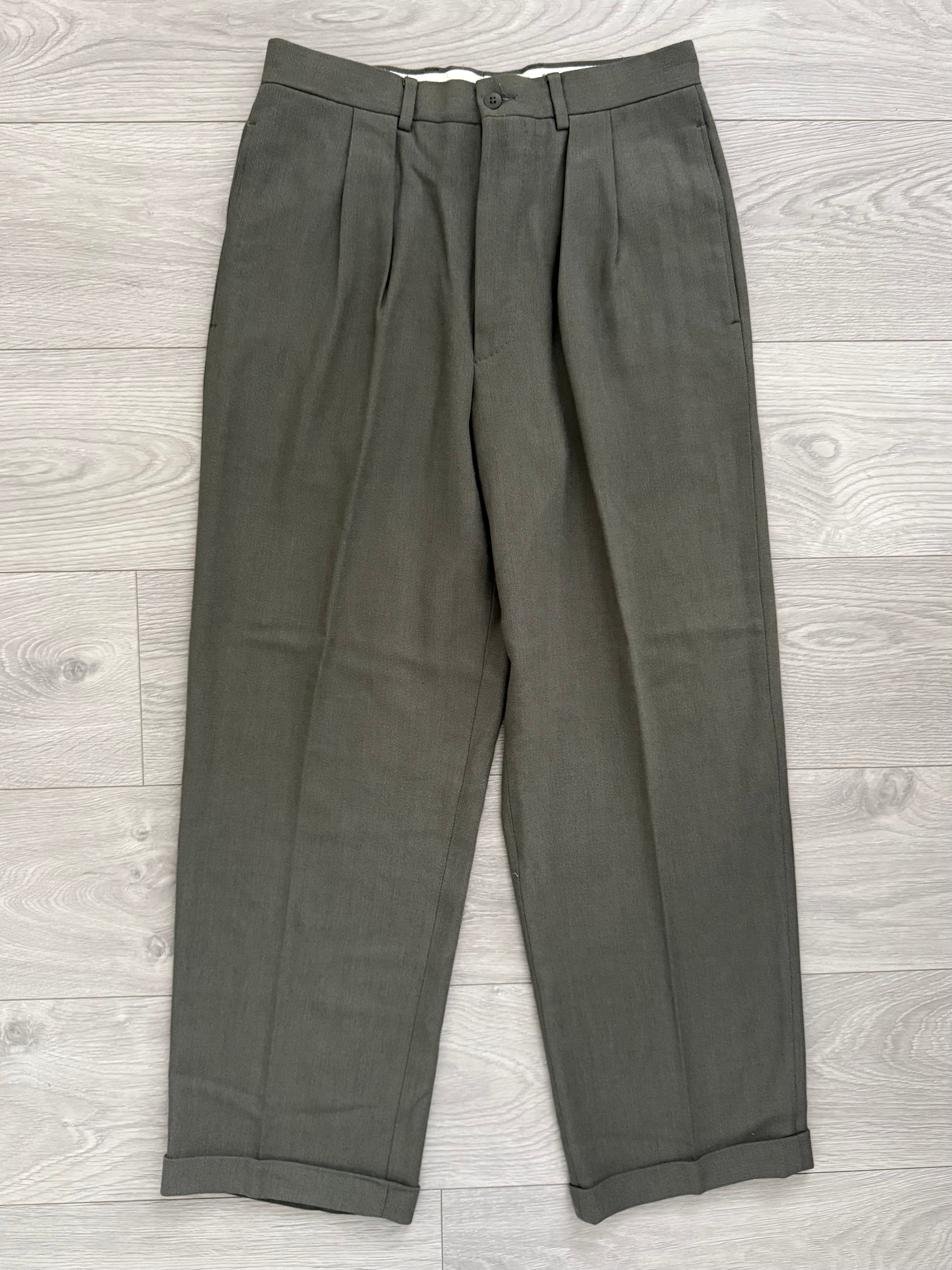 Armani 1990s Draped Double Pleated Pants - Size 30