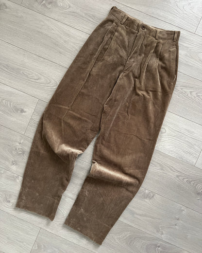 Comme Des Garcons Homme 1990s Pleated Corduroy Pants - Size 30